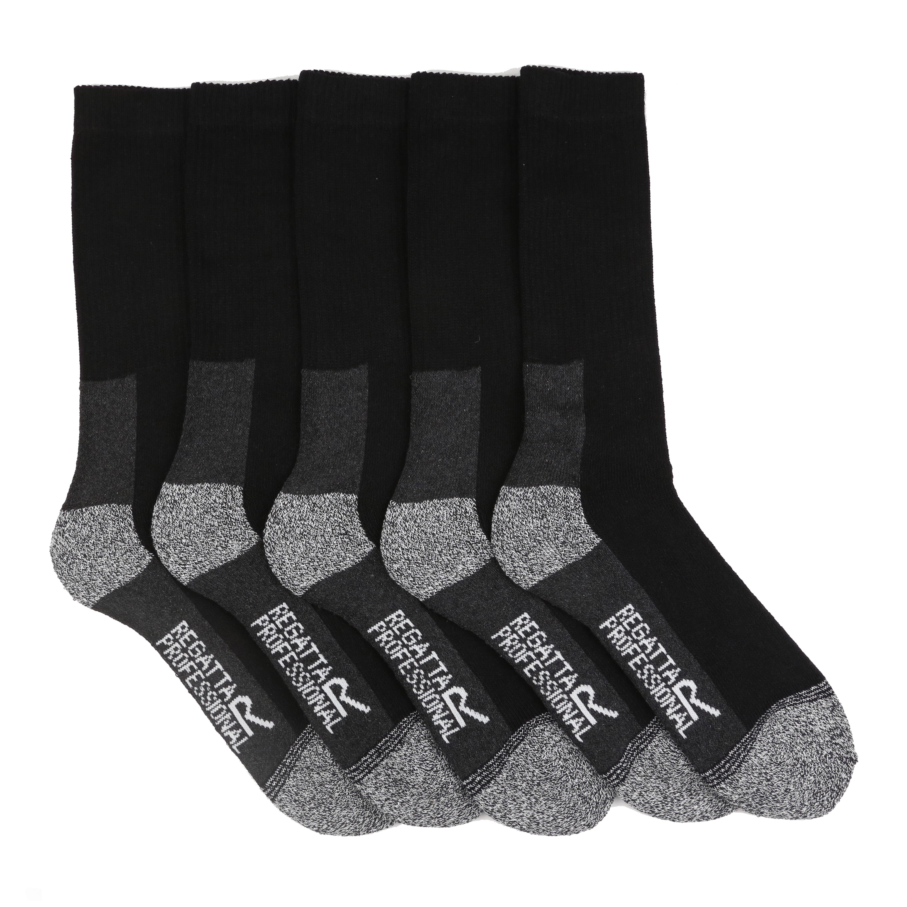 Regatta Pro Work Socks (5 Pack) Black/Grey