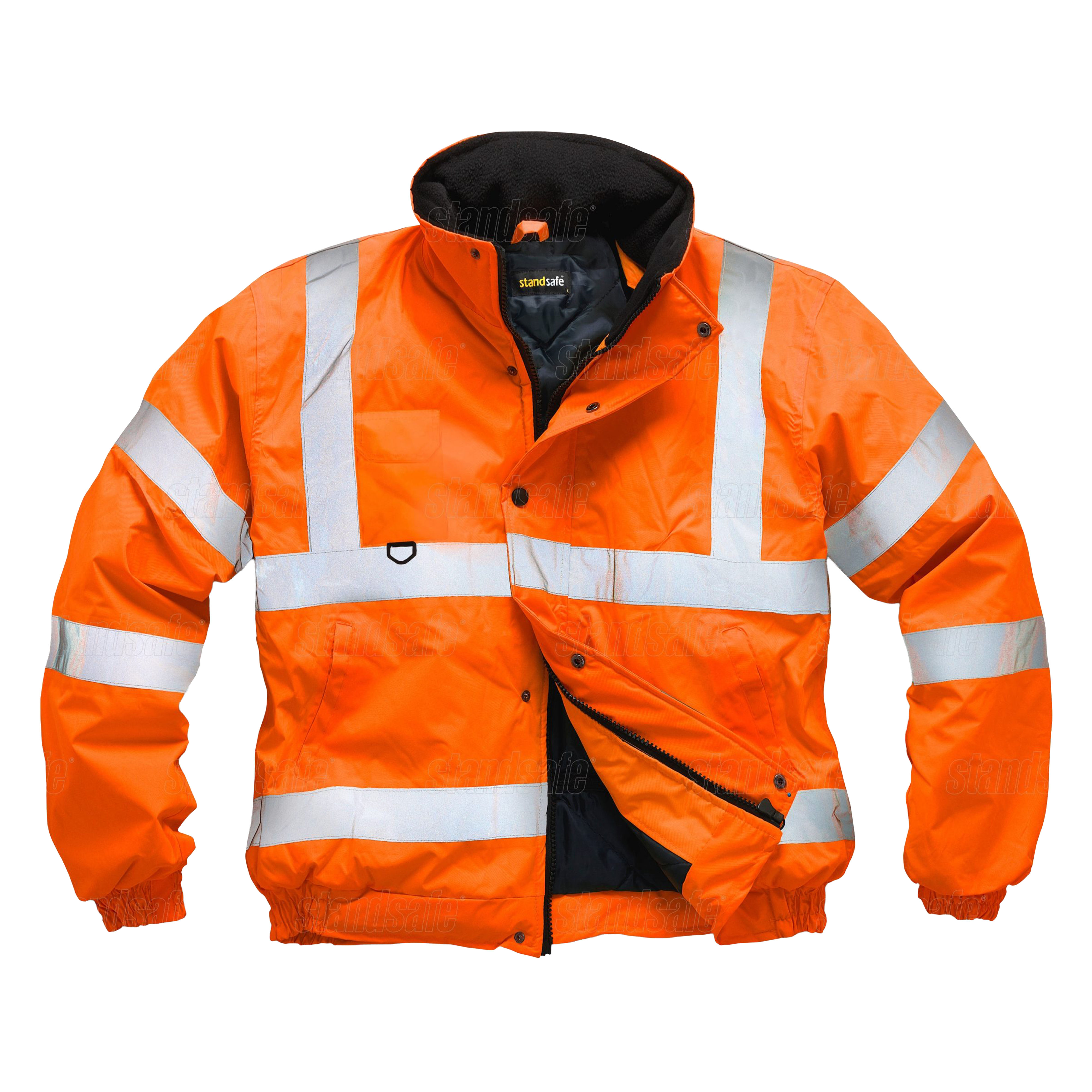 Silver Hi Vis Pilot Jacket Pyramex RJ32 Series Bomber Jacket, Hi