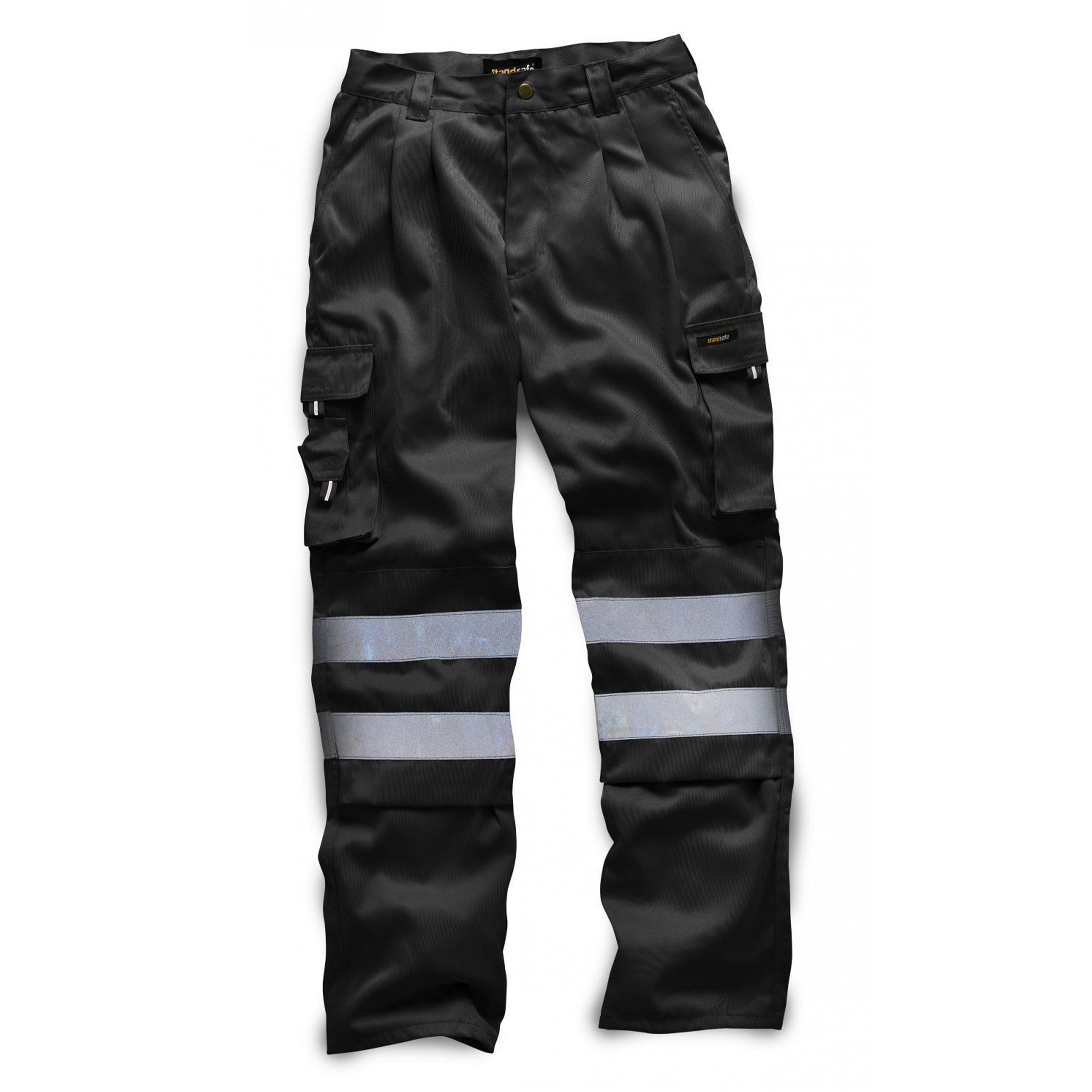 Standsafe Hi-Vis Polycotton Work Trousers Black W32 L32.5