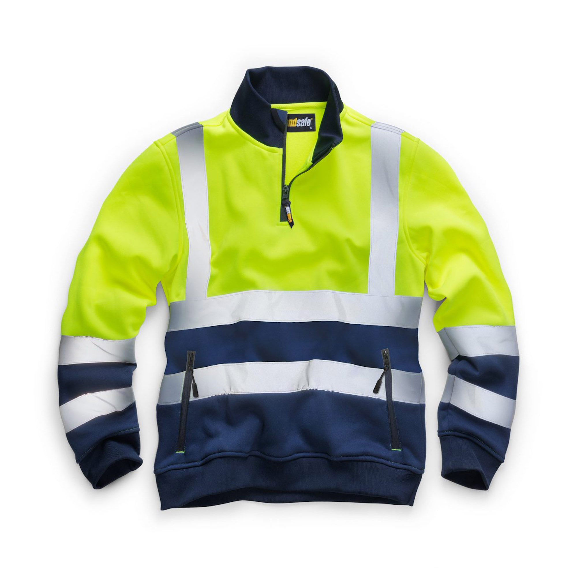 Standsafe Hi-Vis 1/4 Zip Sweatshirt - Yellow/Navy 