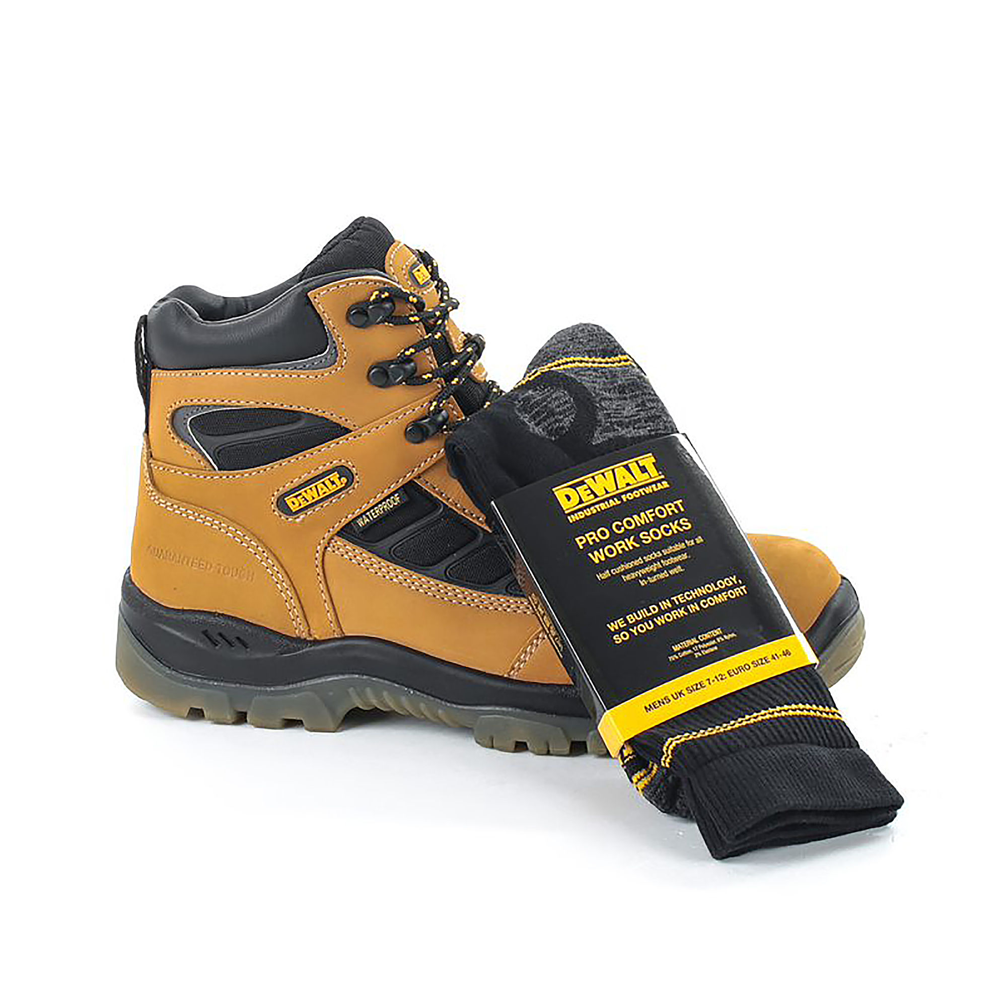 DeWalt Harwich Waterproof Safety Hiker Boots with Comfort Work Socks