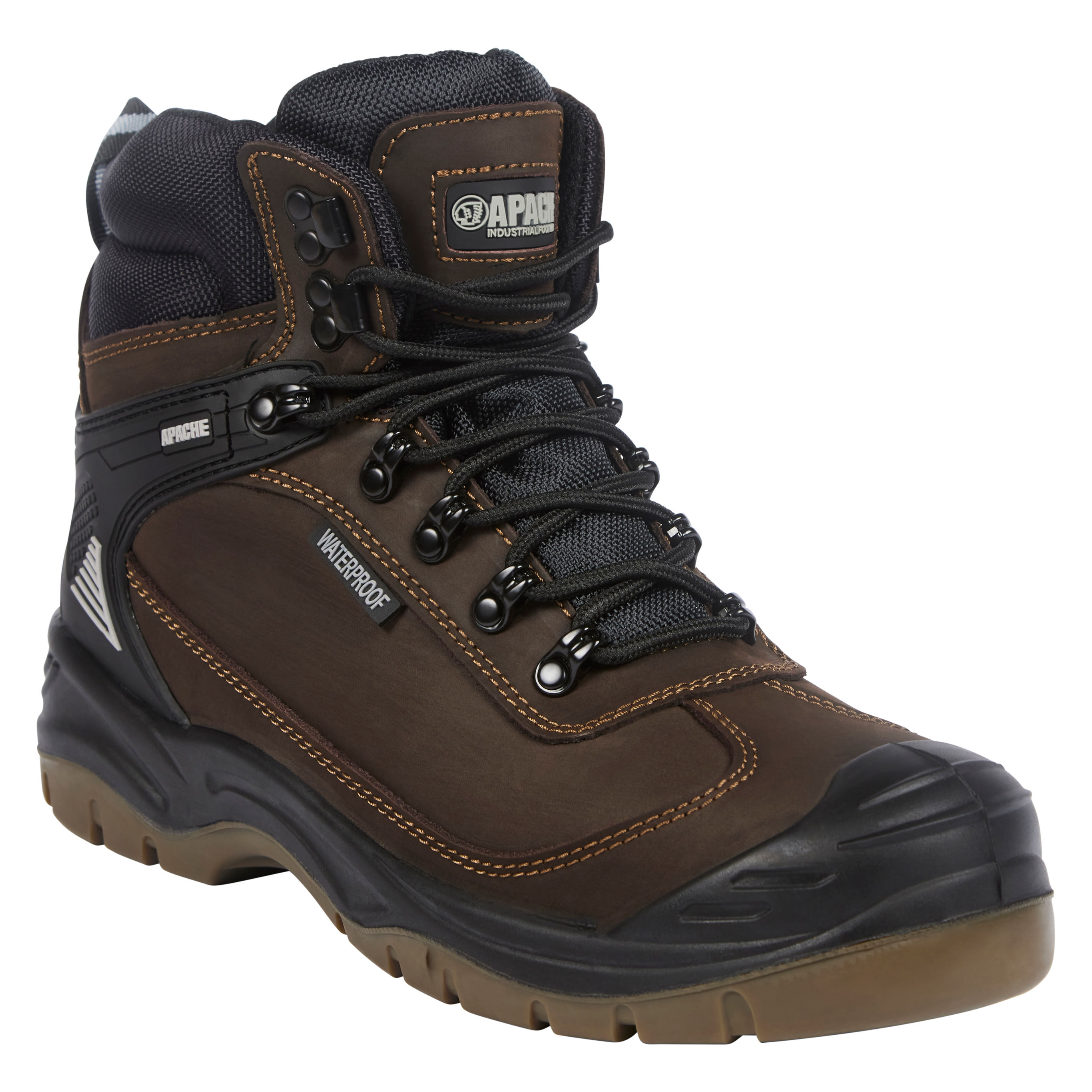 Apache Ranger Leather Waterproof Safety Hiker Boots Brown