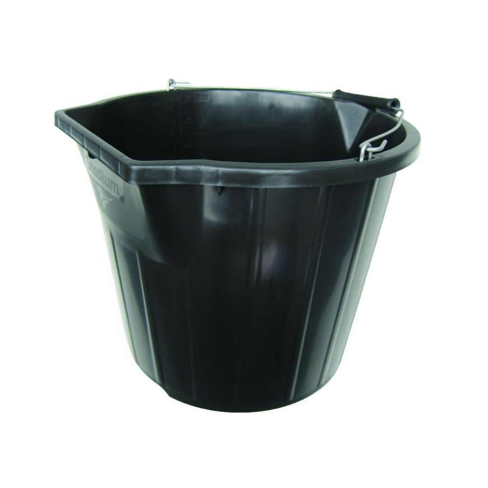 Heavy Duty Contractor Pour and Scoop Bucket Black 3 gal