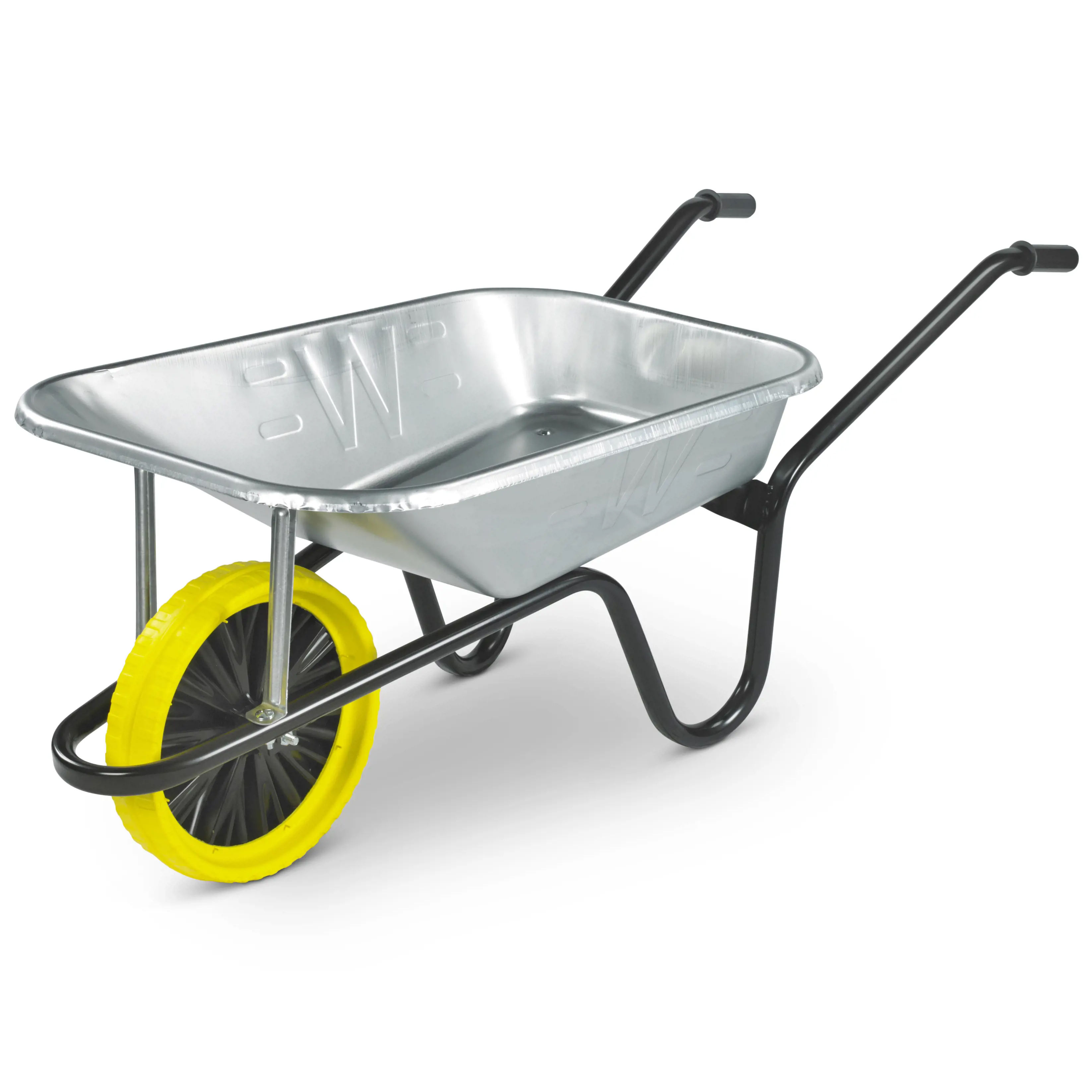 Walsall Contractor Builders Wheelbarrow with Puncture-Proof Wheel Galvanised 85L - CGVPP