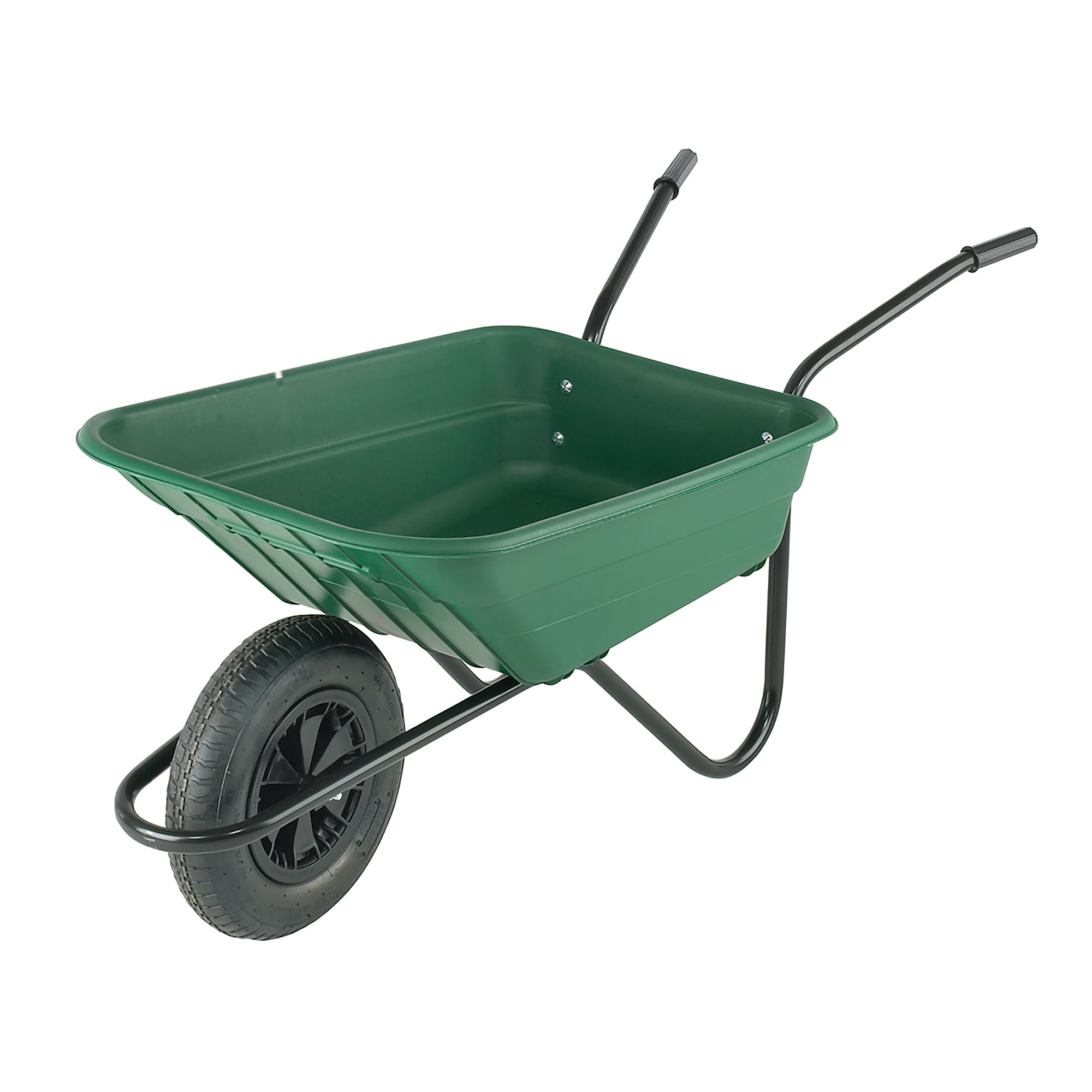 Walsall Polypropylene Wheelbarrow in a Box Pneumatic Tyre Green 90L - BSHGP