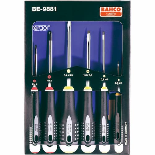 Bahco Be-9881 Ergo Screwdriver Set 6Pc Sl/Ph - BAH9881