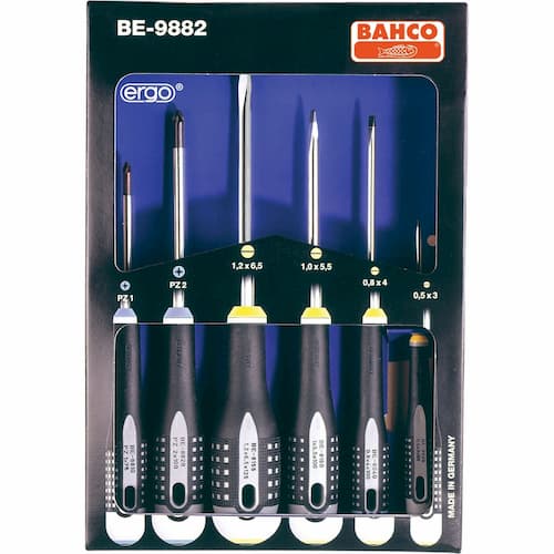 Bahco Be-9882 Ergo Screwdriver Set 6Pc Sl/Pz - BAH9882