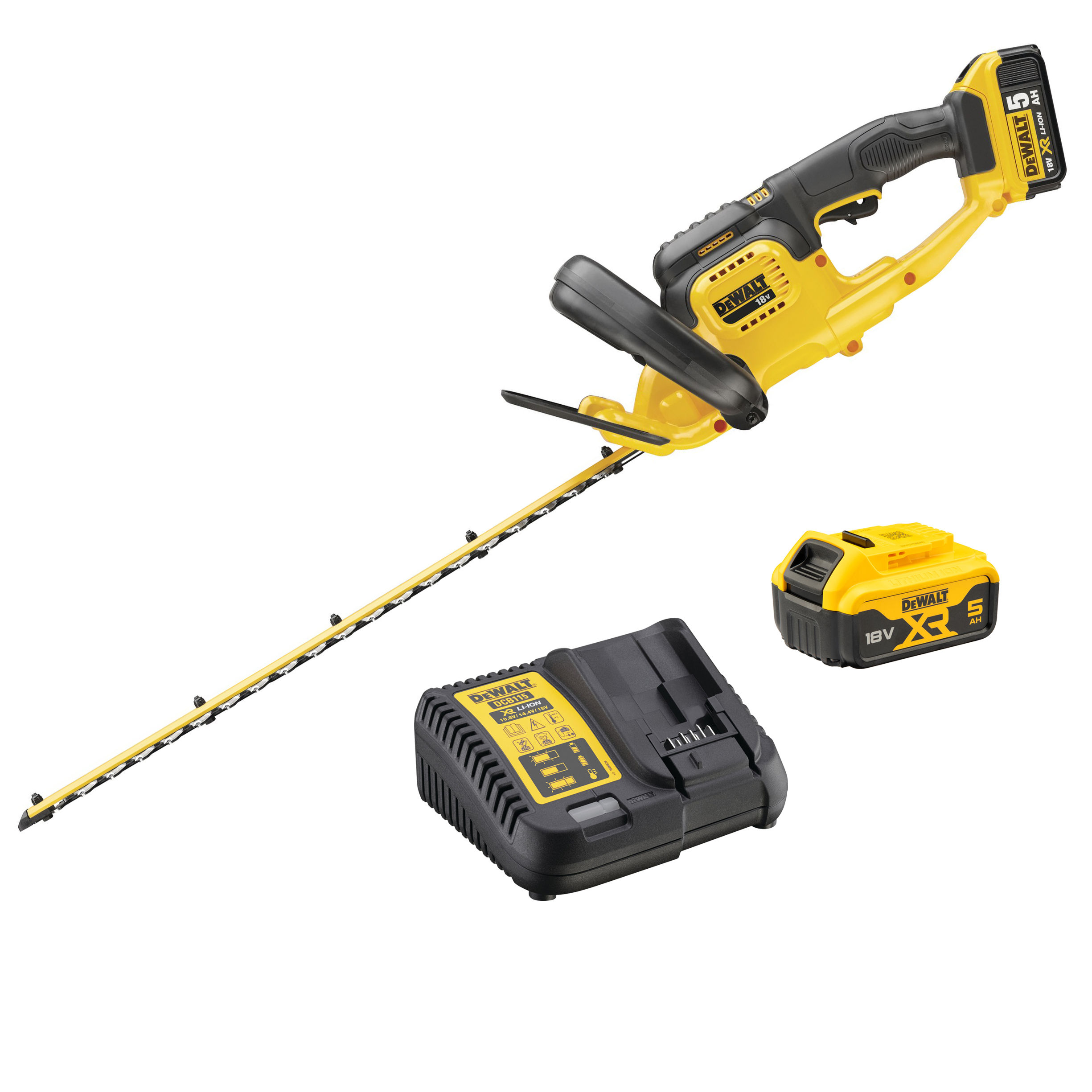 DeWalt Cordless Hedge Trimmer Kit with Battery and Charger - 55cm (18v 5.0AH) DCM563P1-GB