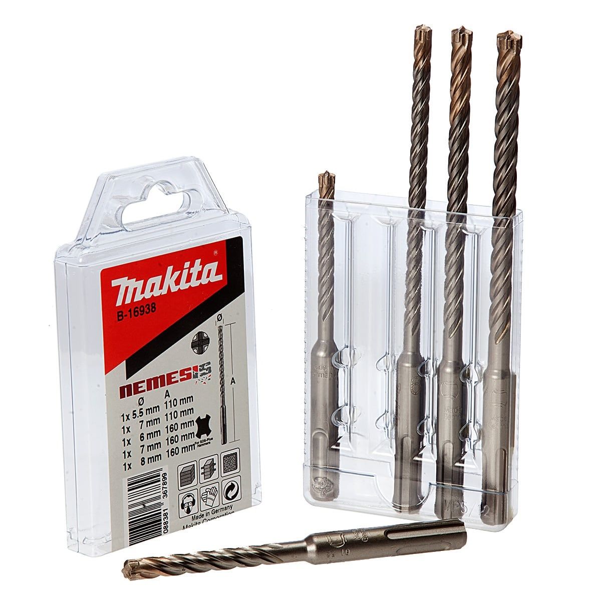 Makita B-16938 5 Piece Nemesis SDS Plus Drill Set