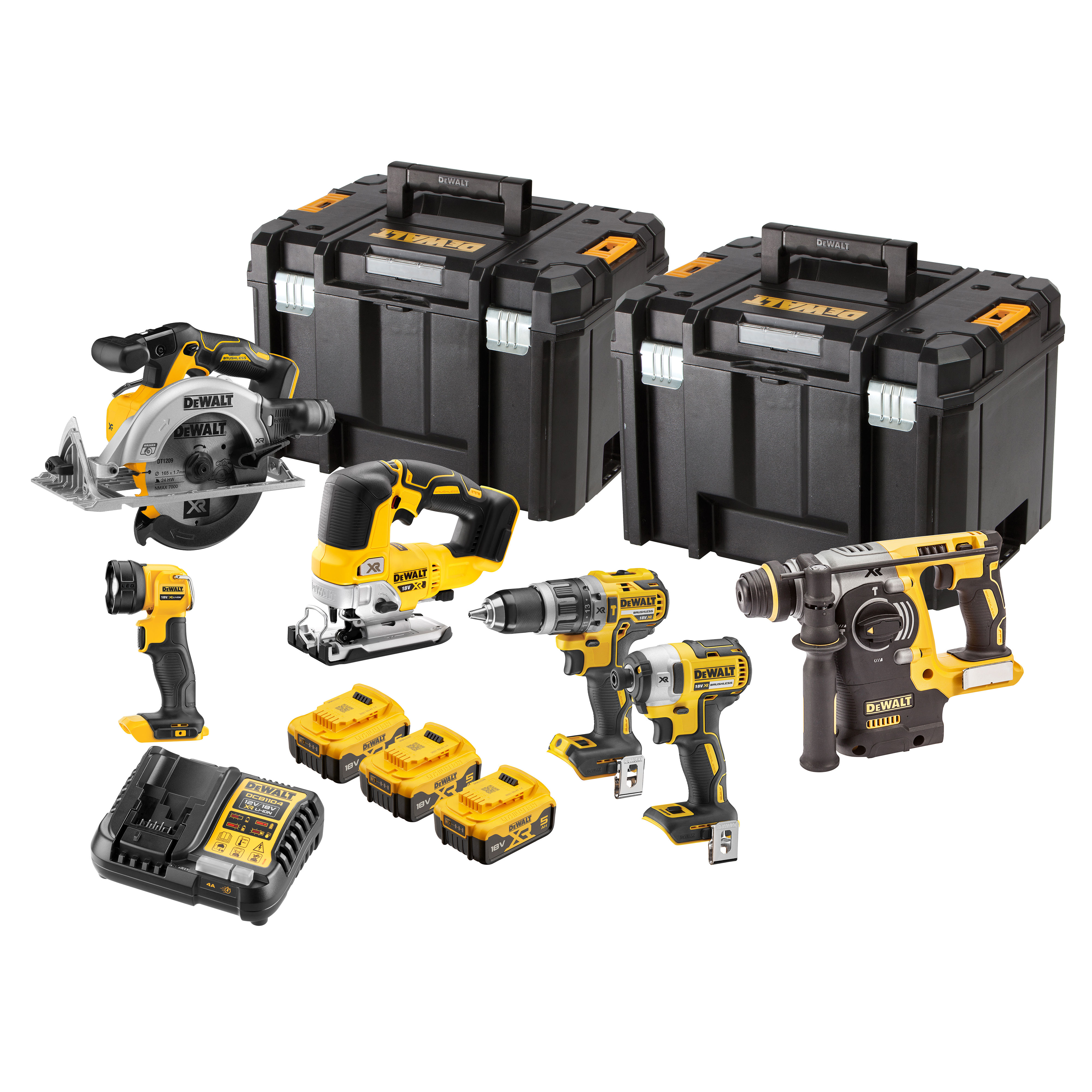 DeWalt XR Brushless 6 Piece Combo Power Tool Kit 18V - DCK690P3T-GB