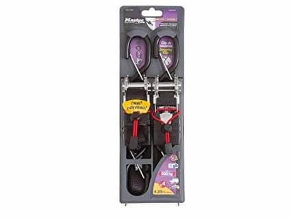 Masterlock 3066E Ratchet Tie Down with S Hooks (2 Pack) 4.25m