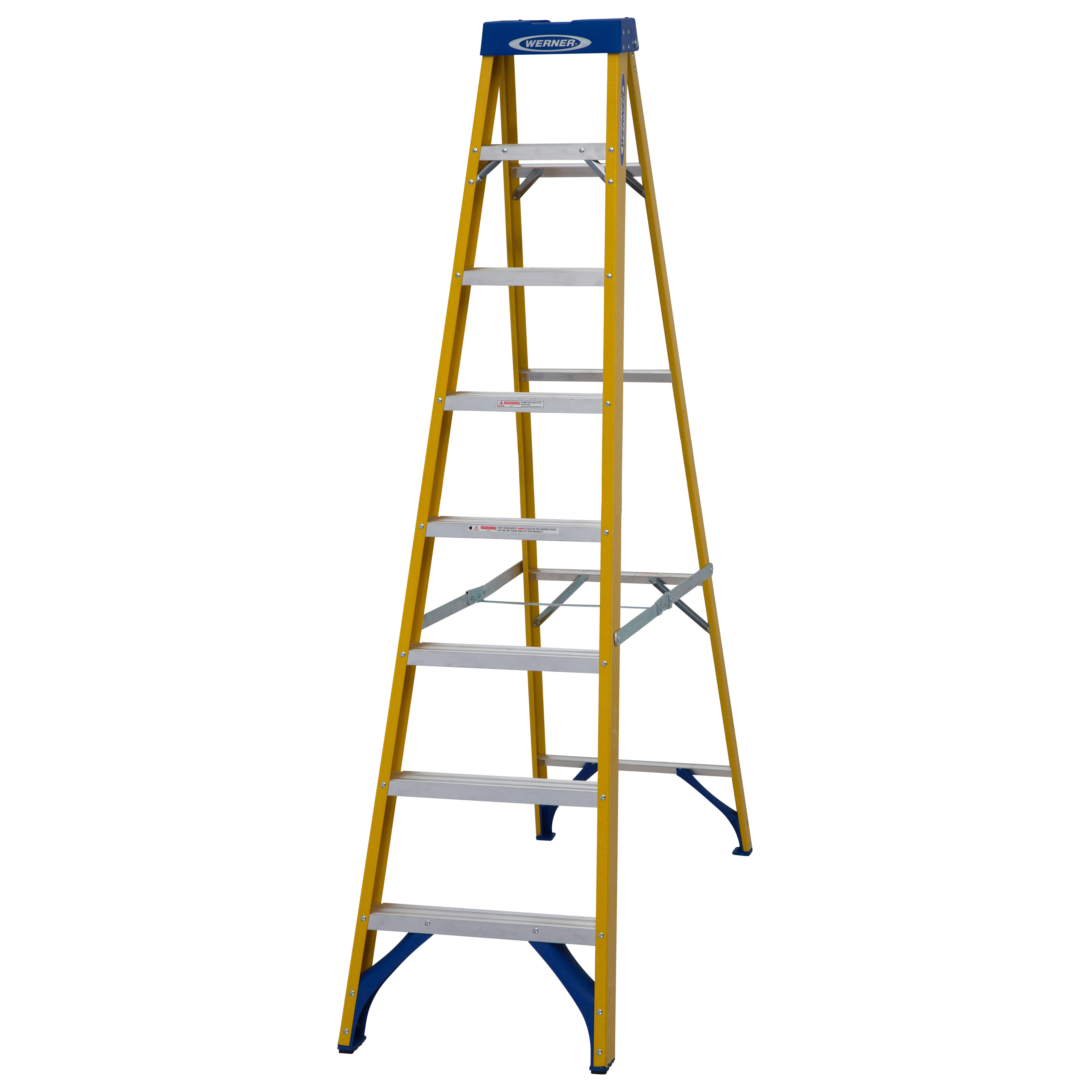 Werner Fibreglass Swingback Stepladder 8 Tread - 7160818