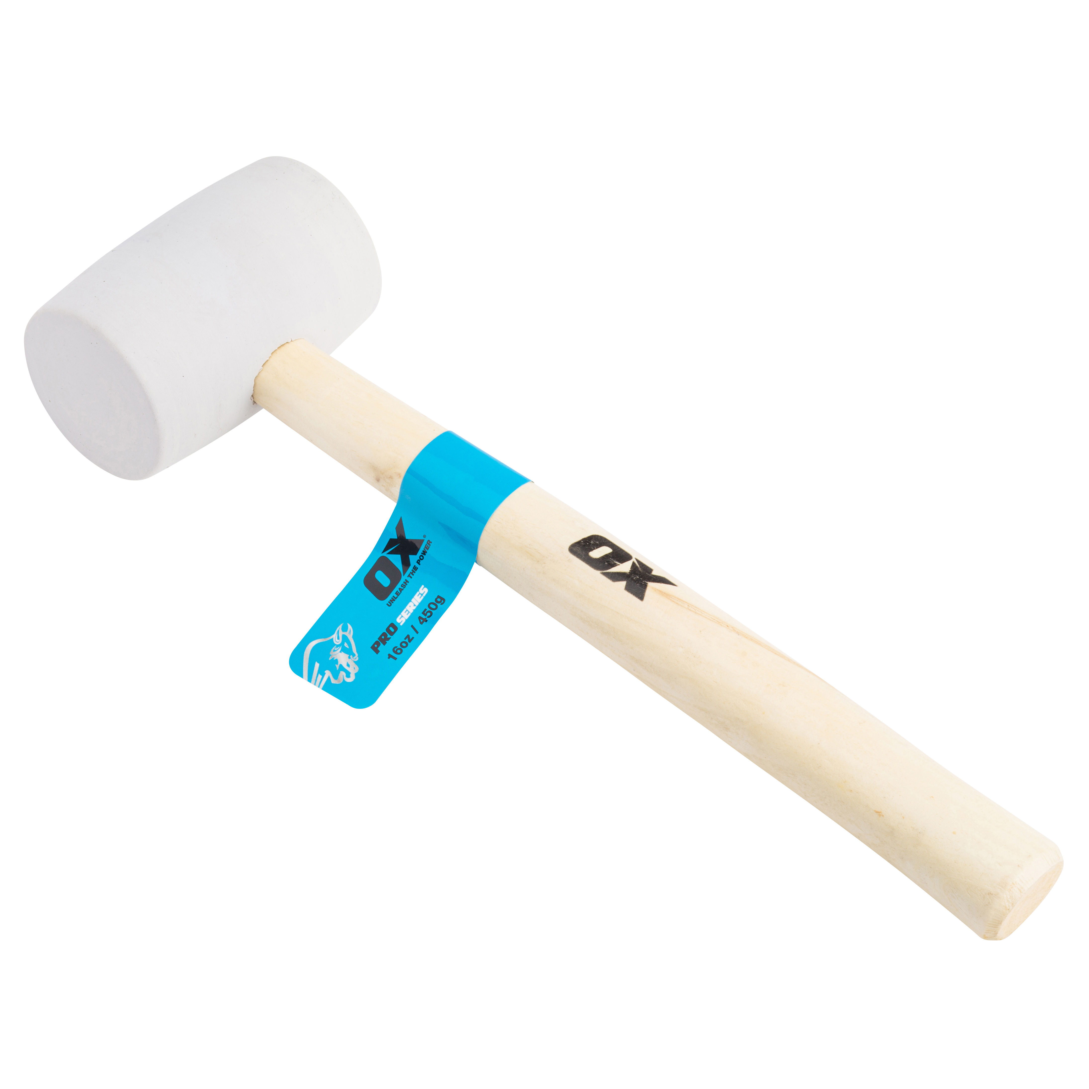 OX Pro Non-Marking Rubber Mallet White 16oz (450g) OX-P081816