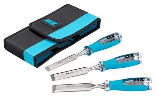 OX Pro Wood Chisel Set with Velcro Case (3 Piece) 13mm, 19mm, 25mm - OX-P371203