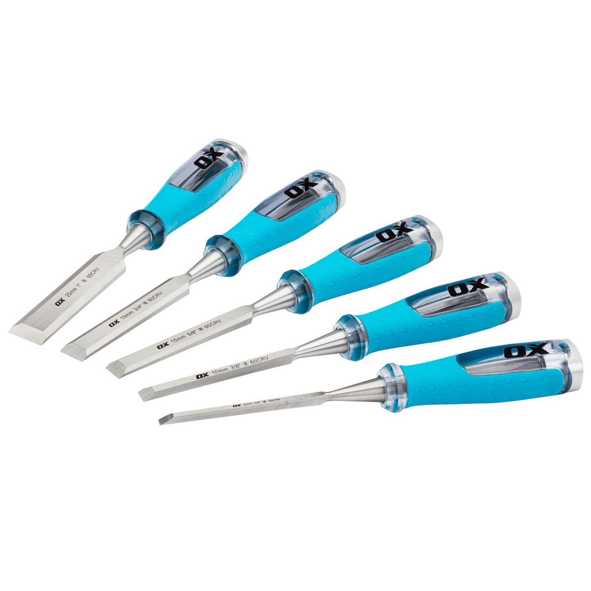 OX Pro Wood Chisel Set in Velcro Case (5 Piece) OX-P371005