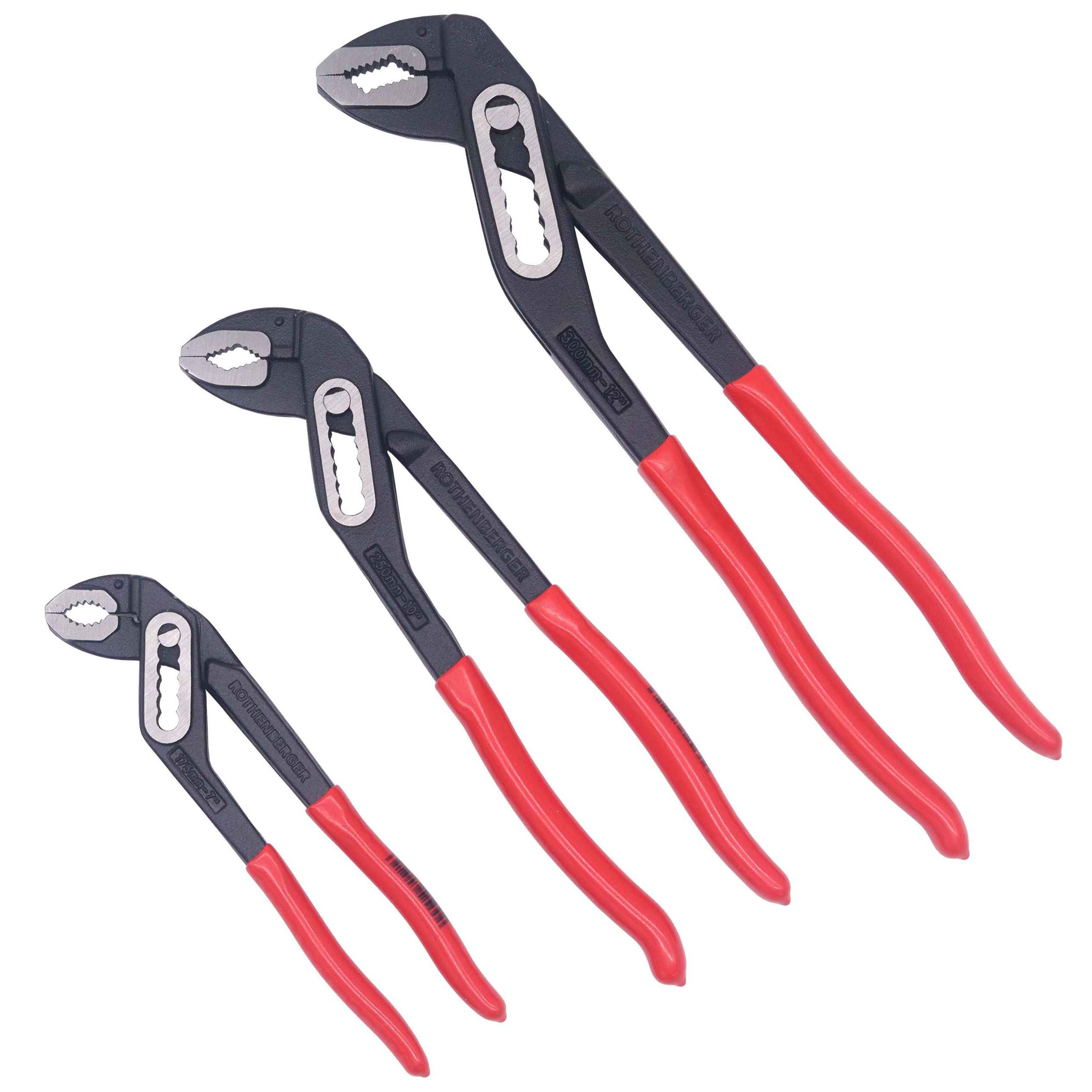 Rothenberger 10" Plumber's Pliers - Self-Clamping Jaws, 7-Position Adjustable, Induction-Hardened Teeth