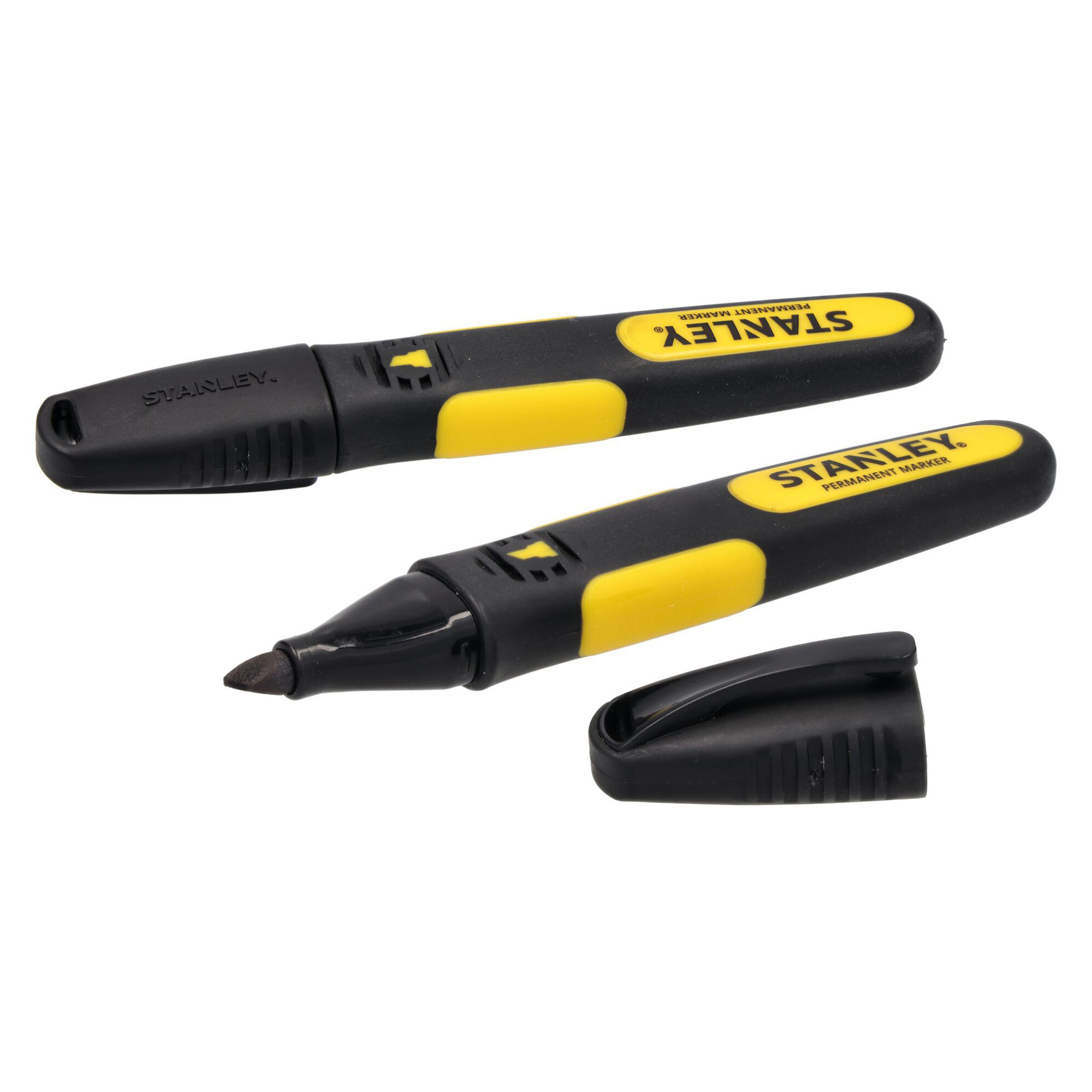 Stanley FatMax Chisel Tip Permanent Marker Pens (2 Pack) Black - STA047314
