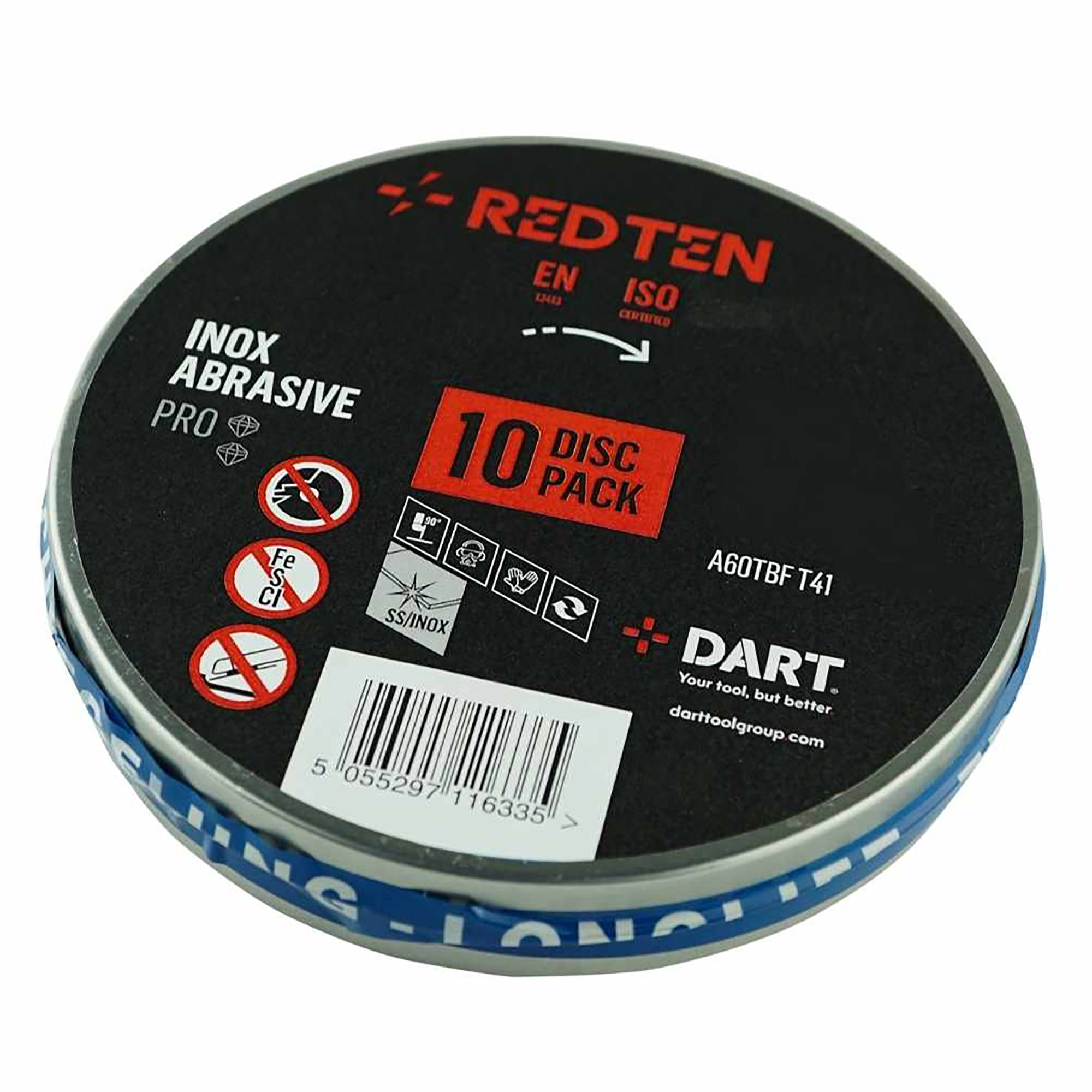 Dart Red Ten SS/Inox Abrasive Discs (10 Pack) 115mm - DB0511