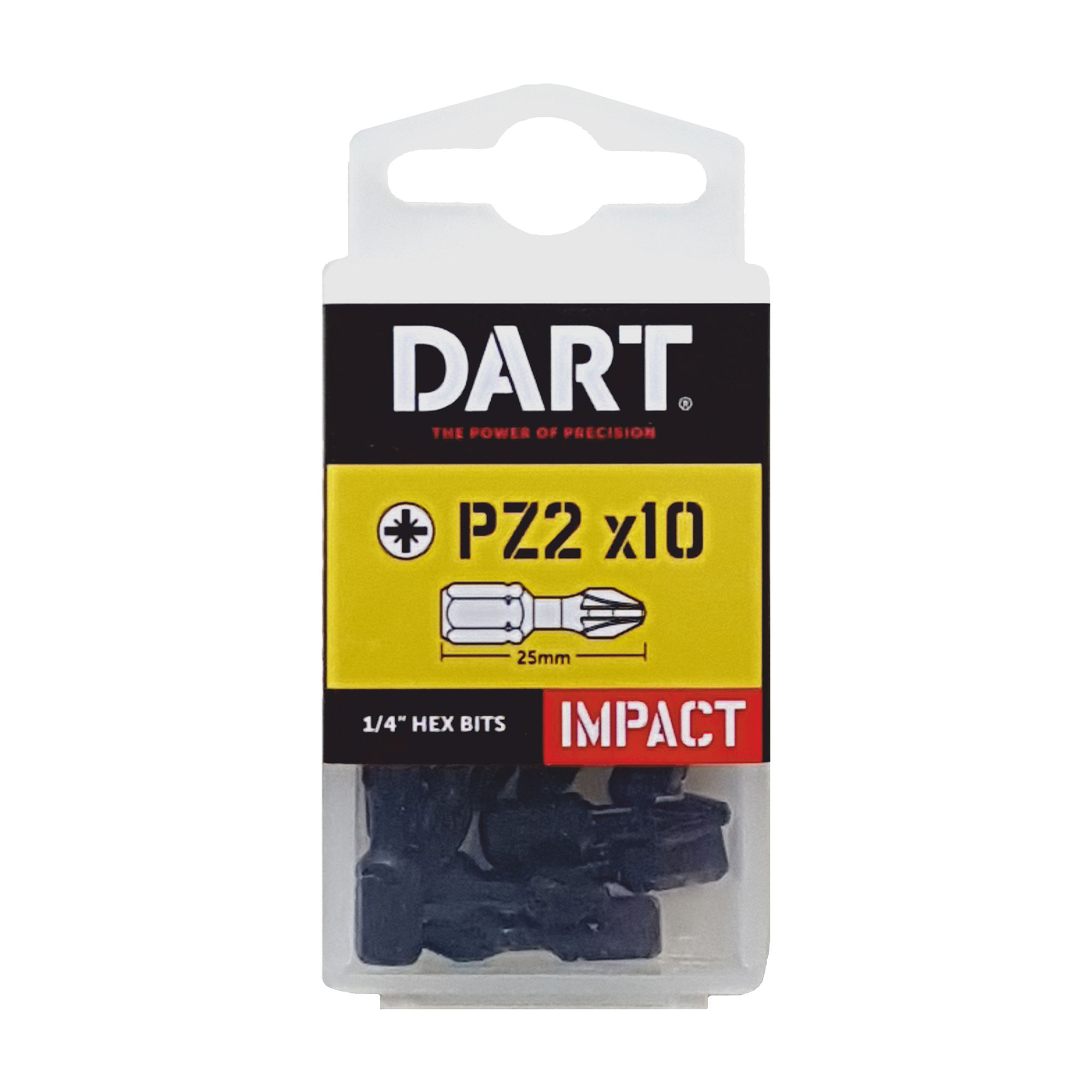 Dart PZ2 Impact Driver Bits (10 Pack) 25mm - DDIPZ2-10