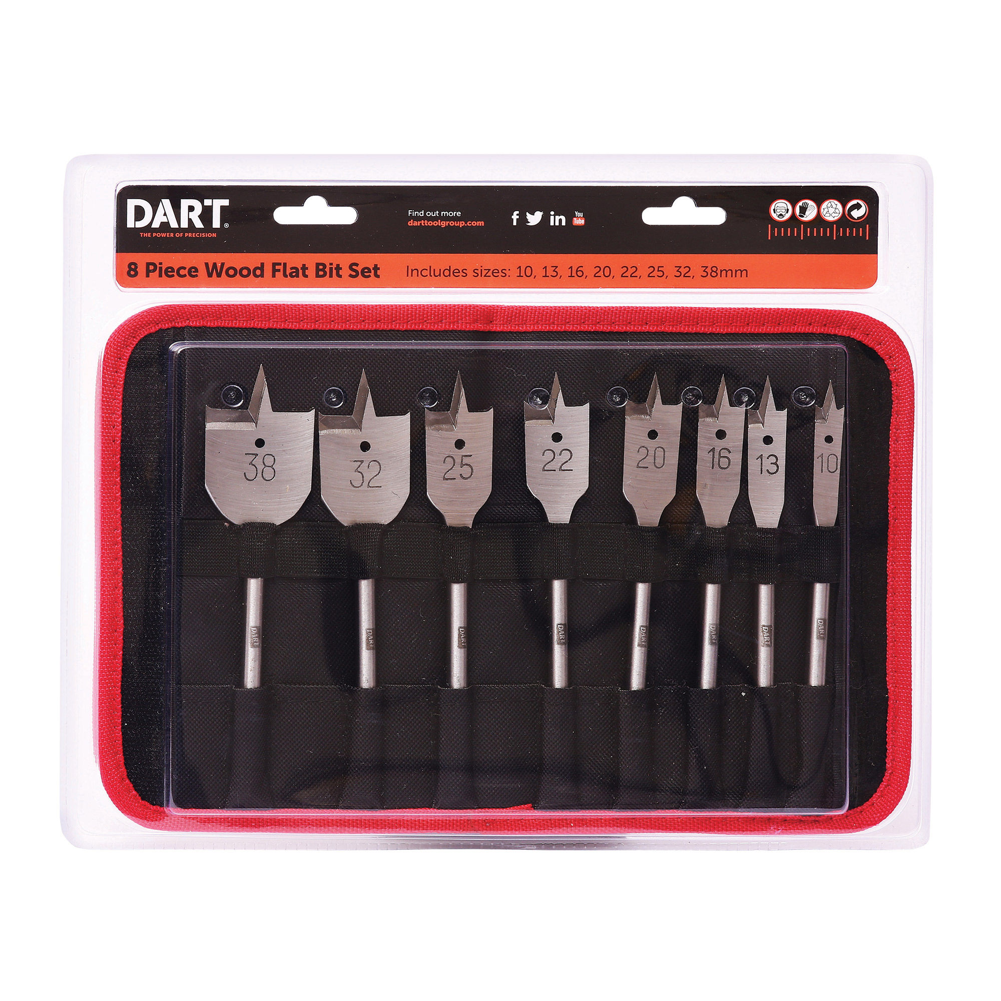 Dart Flat Drill Bit Set (8 Piece) DFB8SET