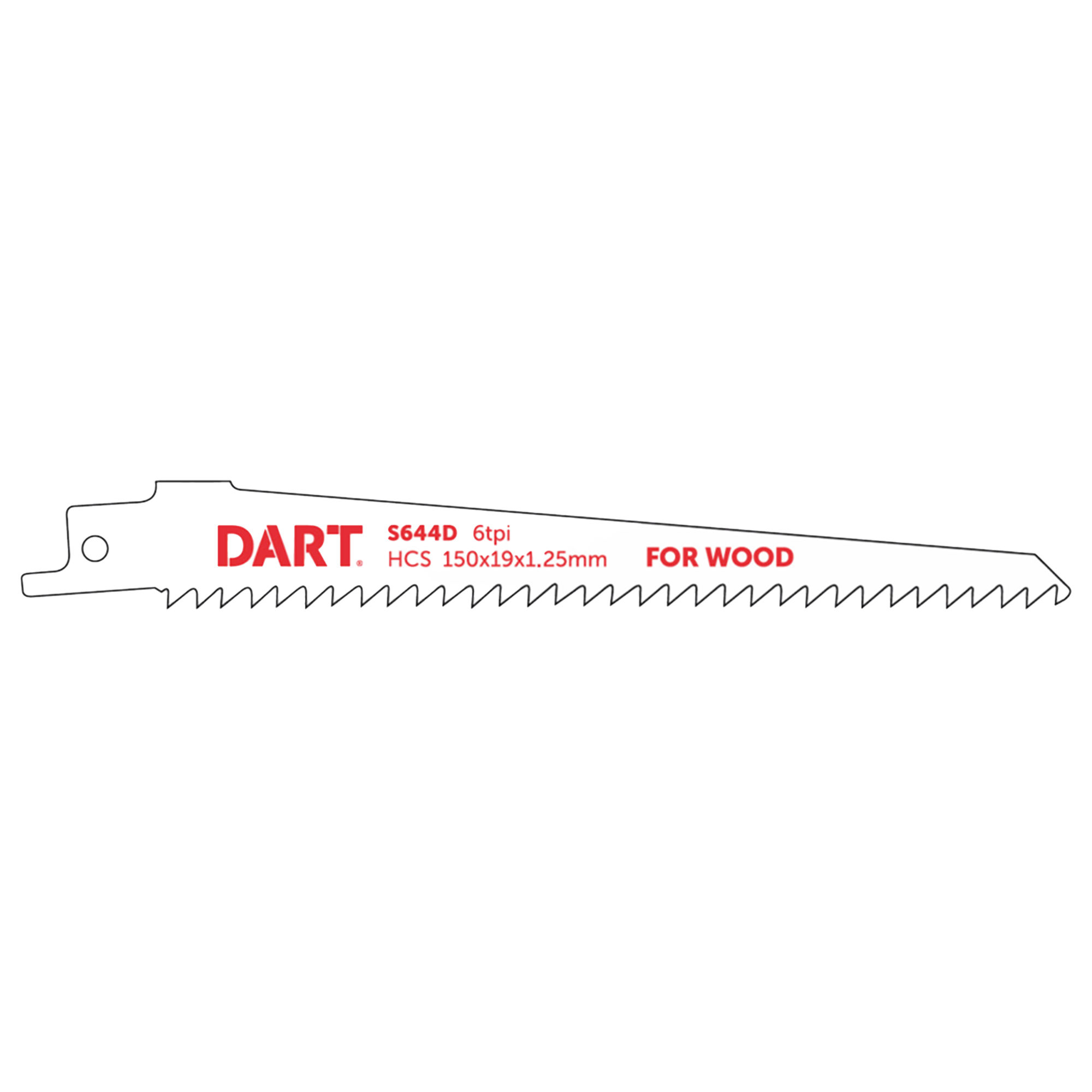Dart Wood Cutting Reciprocating Saw Blades S644D (5 Pack) 150mm - DRB52