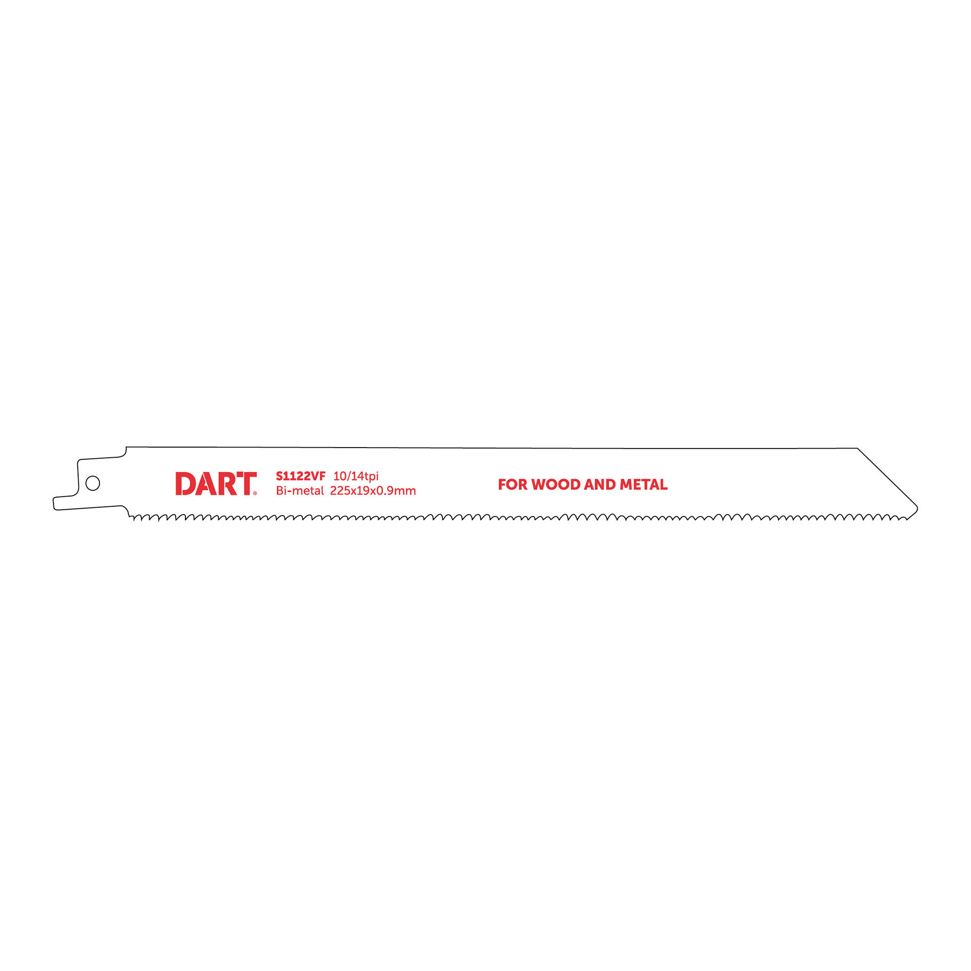 Dart S1122VF Wood and Metal Cutting Reciprocating Saw Blades (5 Pack) 205mm - DRB72