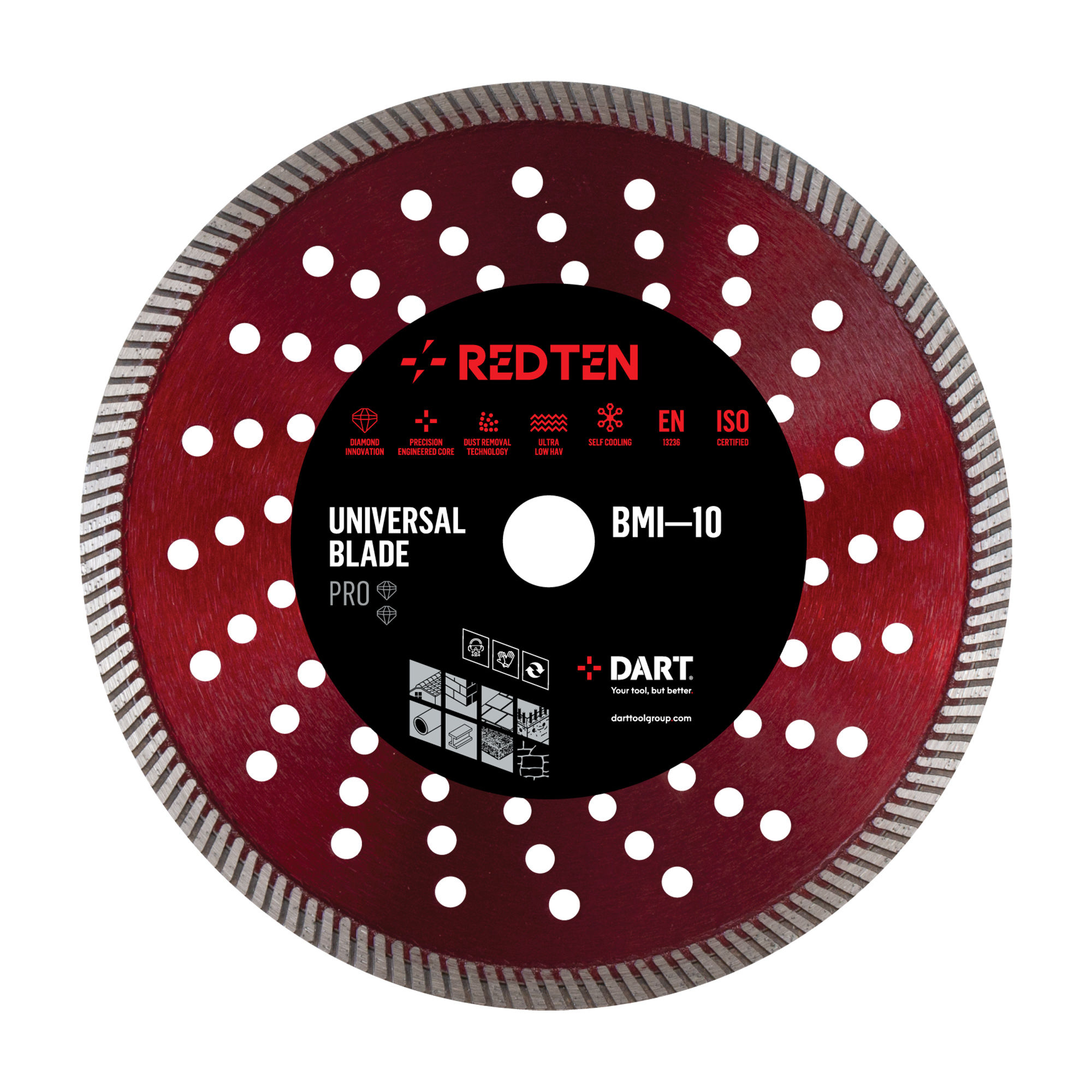 Dart Red Ten Pro BMI-10 Universal Diamond Blade Cutting Disc D115mm x B22.23mm - DB00070