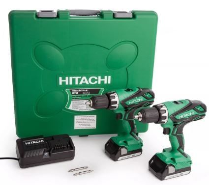 Hitachi 18V Cordless Li-ion 2 Piece Combi Drill & Drill Driver Kit (2 x 1.5Ah Batteries) KC18DGL/JB