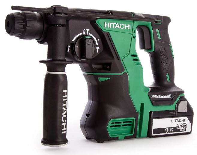 Hitachi 18v Brushless SDS Hammer Drill with 2x 5.0Ah Li-ion Batteries DH18DBL/JP