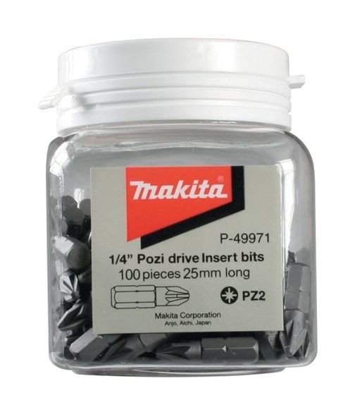 Makita PZ2 Screwdriver Bits Candy Jar (100 Piece) 25mm - P-49971