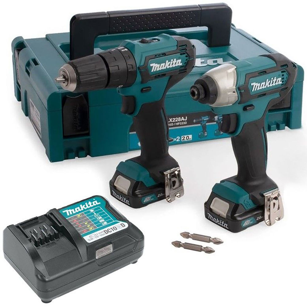 Makita Combi Drill and Impact Driver Kit - 12V - CLX228AJ