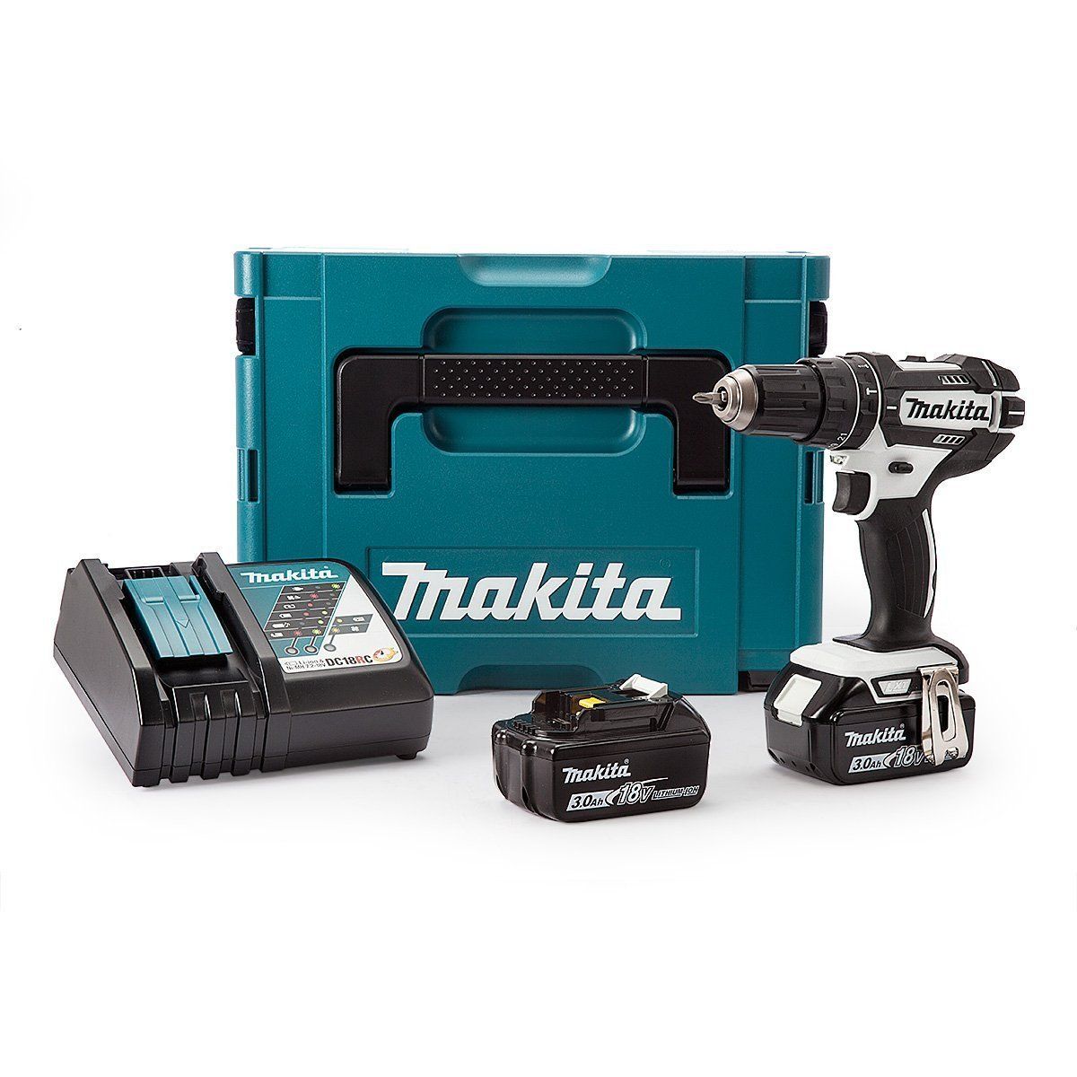 Makita Combi Drill C/W 2x 3AH Batteries, Charger & Case 18V