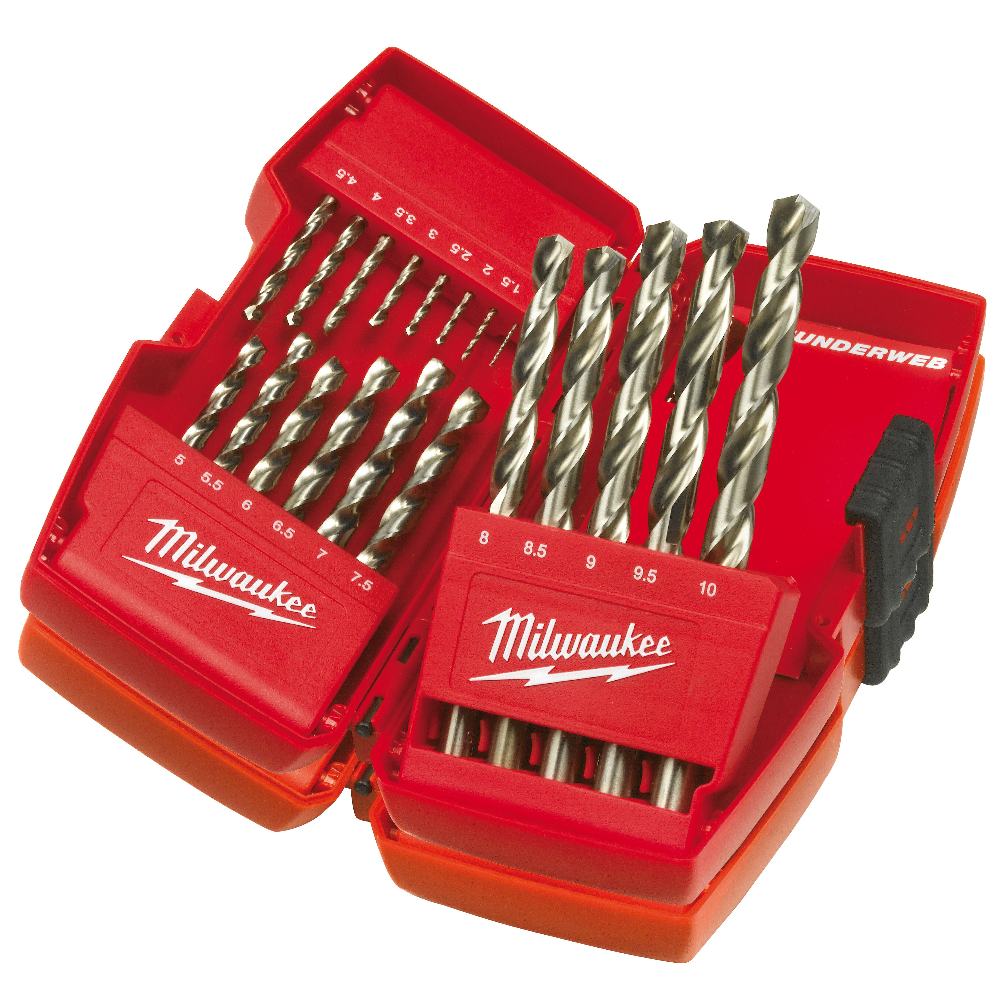 Milwaukee HSS-G Thunderweb Metal Drill Bit Set DIN338 (19 Pieces)