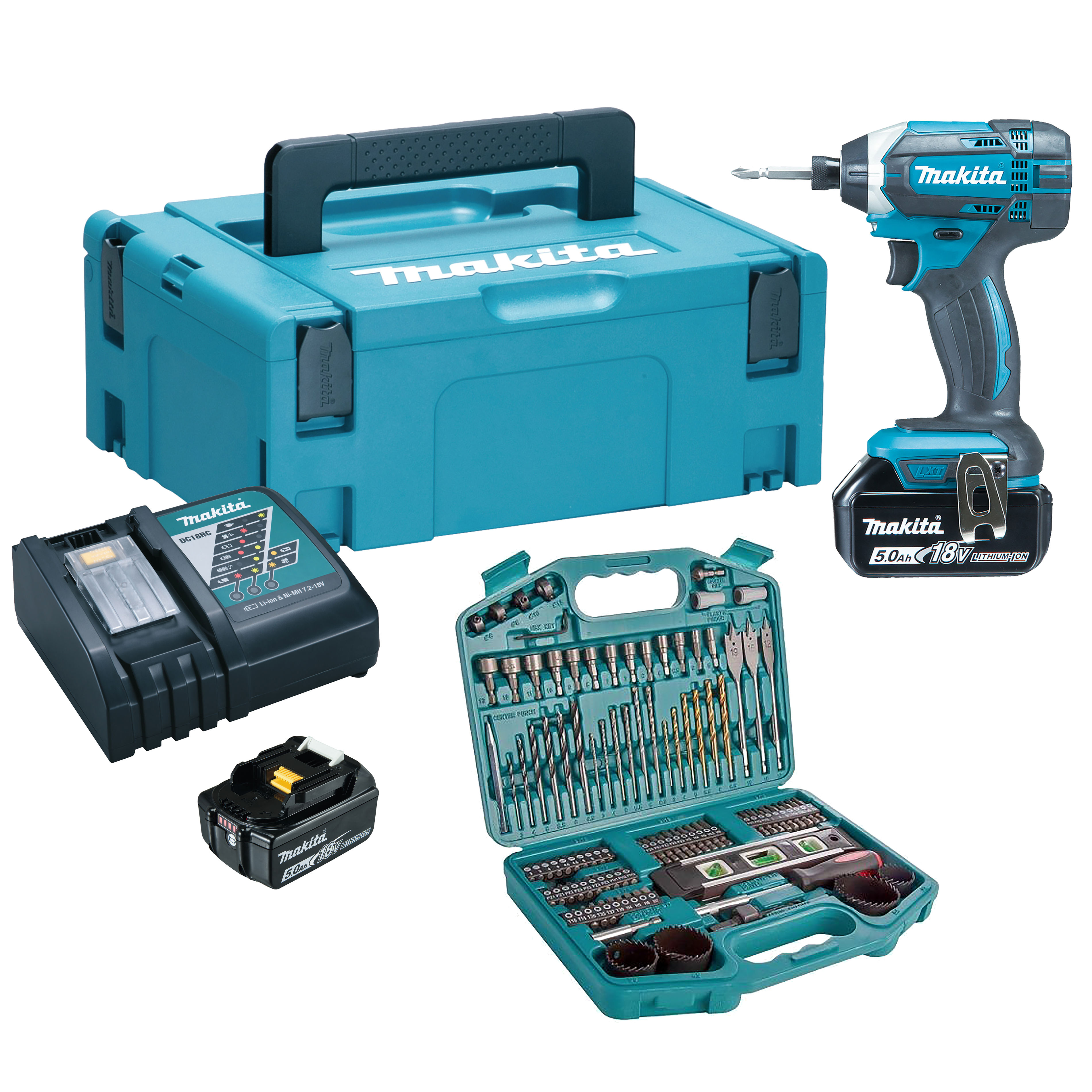 Makita LXT Impact Driver DTD152RTJ with FOC Accessory Kit 18V - 98C263