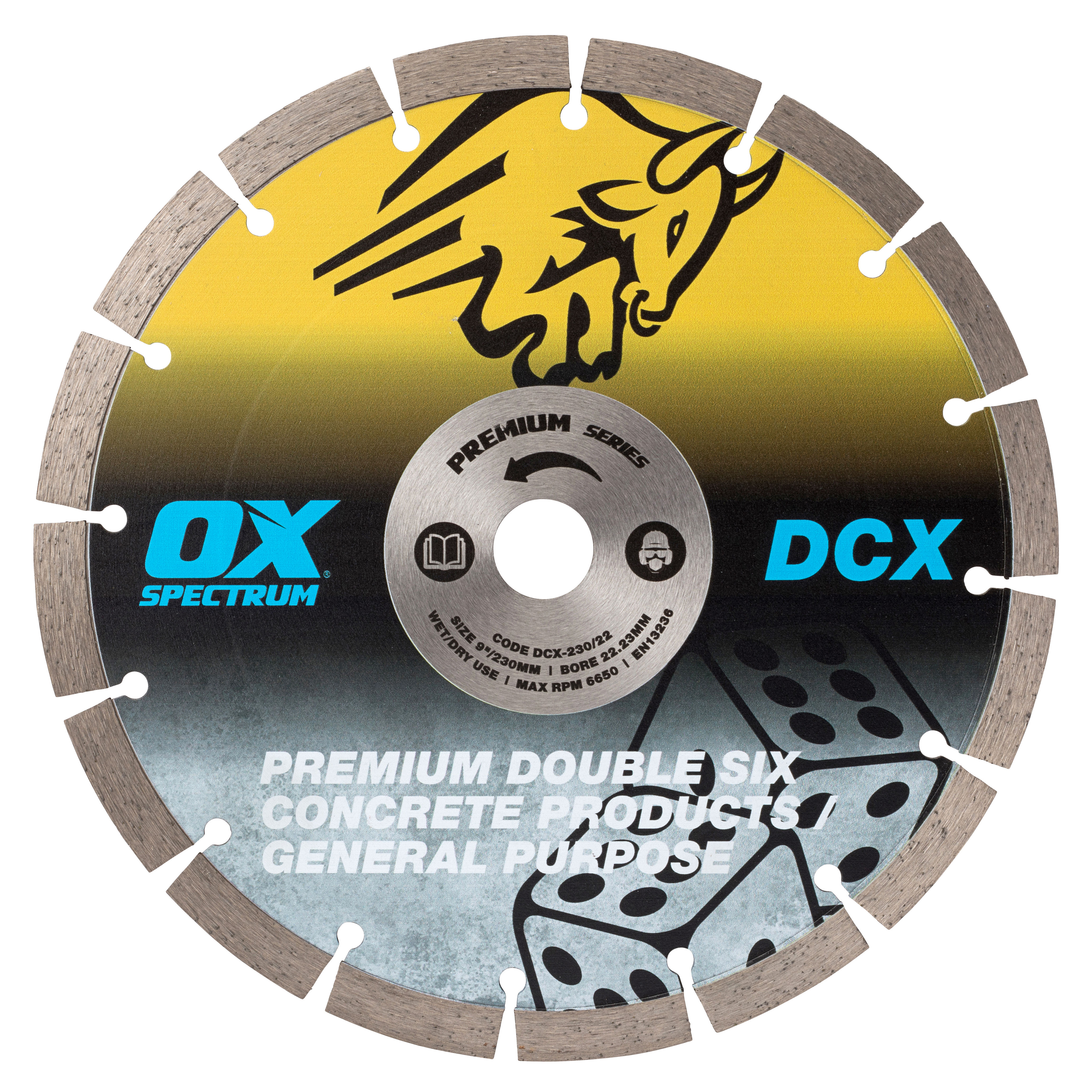 OX Spectrum Plus Double Six General Purpose Diamond Saw Blade 230mm x 22.23mm - DCX230/22