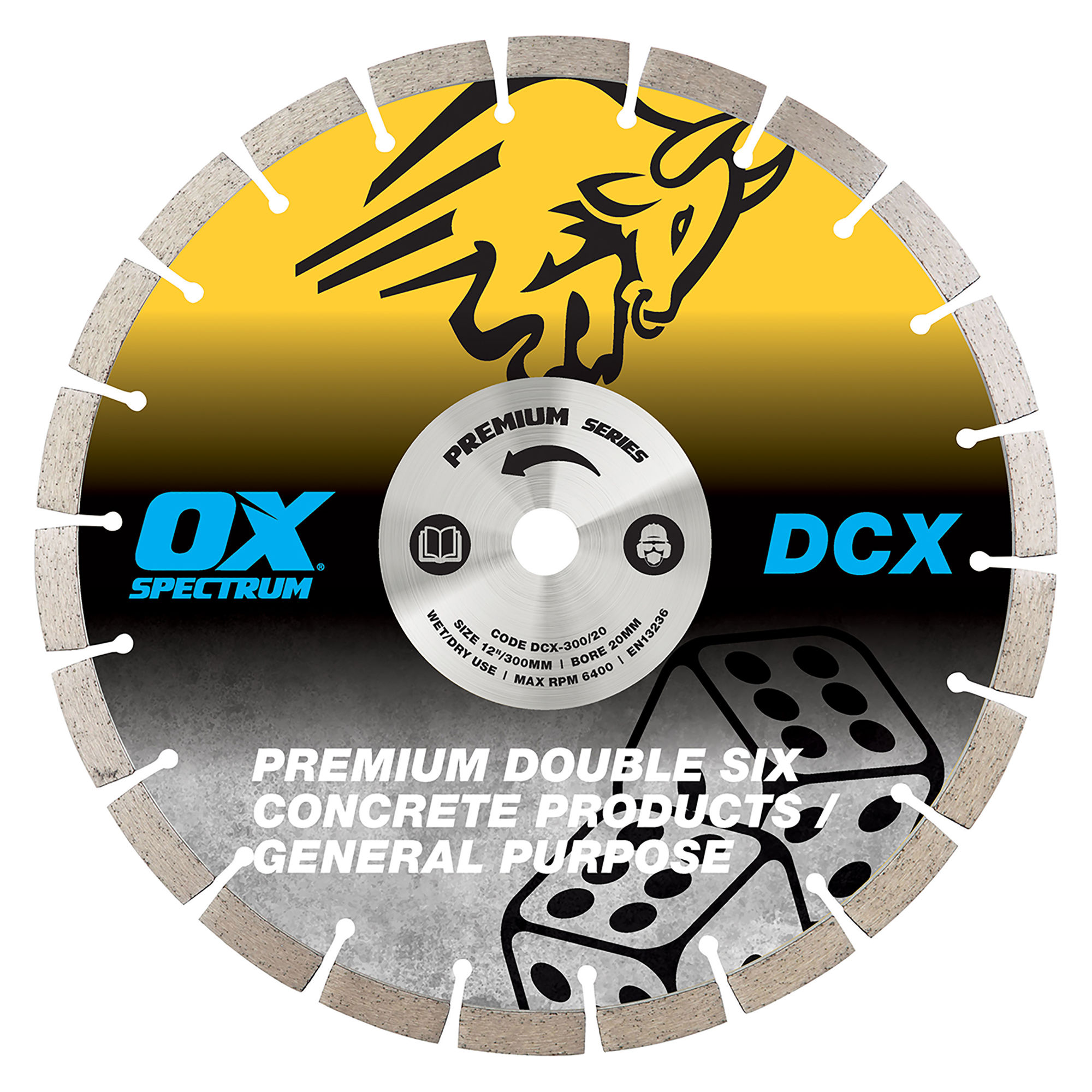OX Spectrum Plus Double Six General Purpose Diamond Saw Blade 300mm x 20mm - DCX300/20