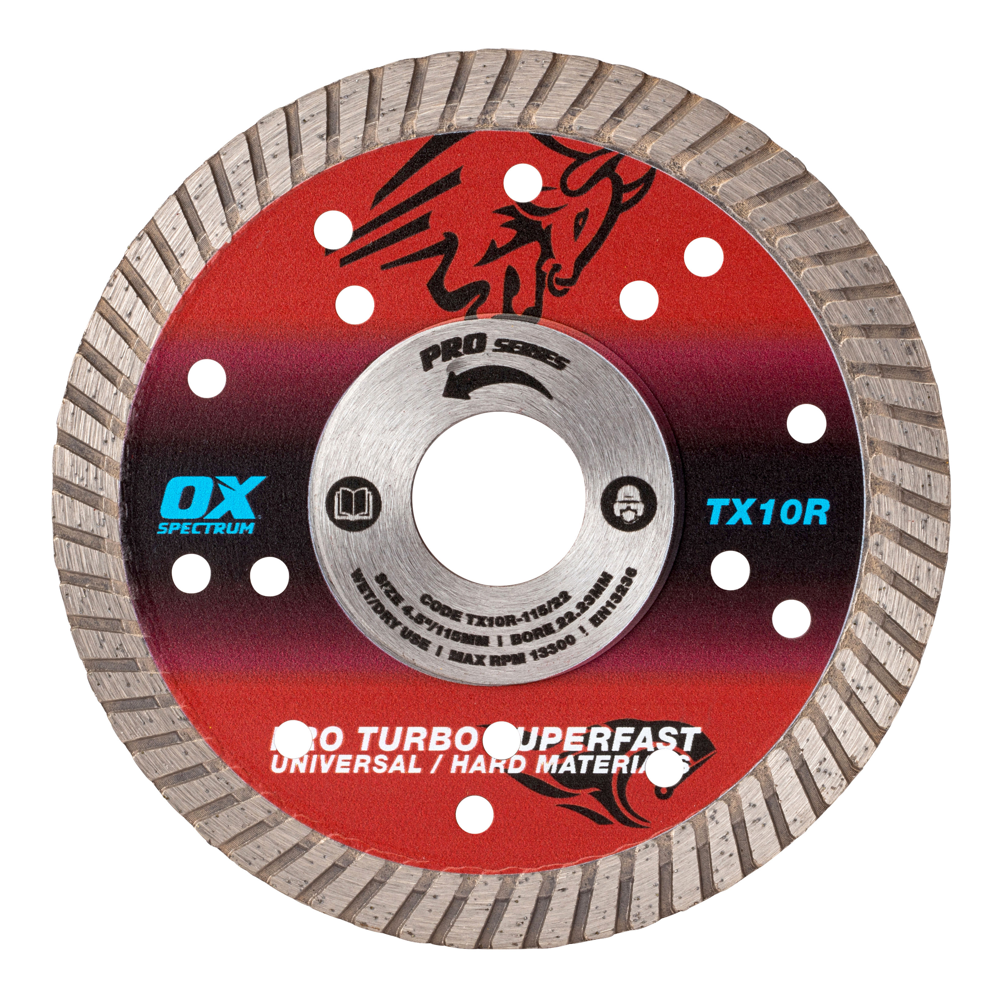 OX Spectrum Pro Superfast Multi-Steel Diamond Saw Blade 115mm x 22.23mm - TX10R-115/22