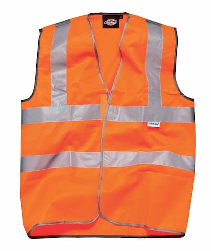Dickies Highway Safety Waistcoat EN471 Class 2 Orange Size S - SA30310