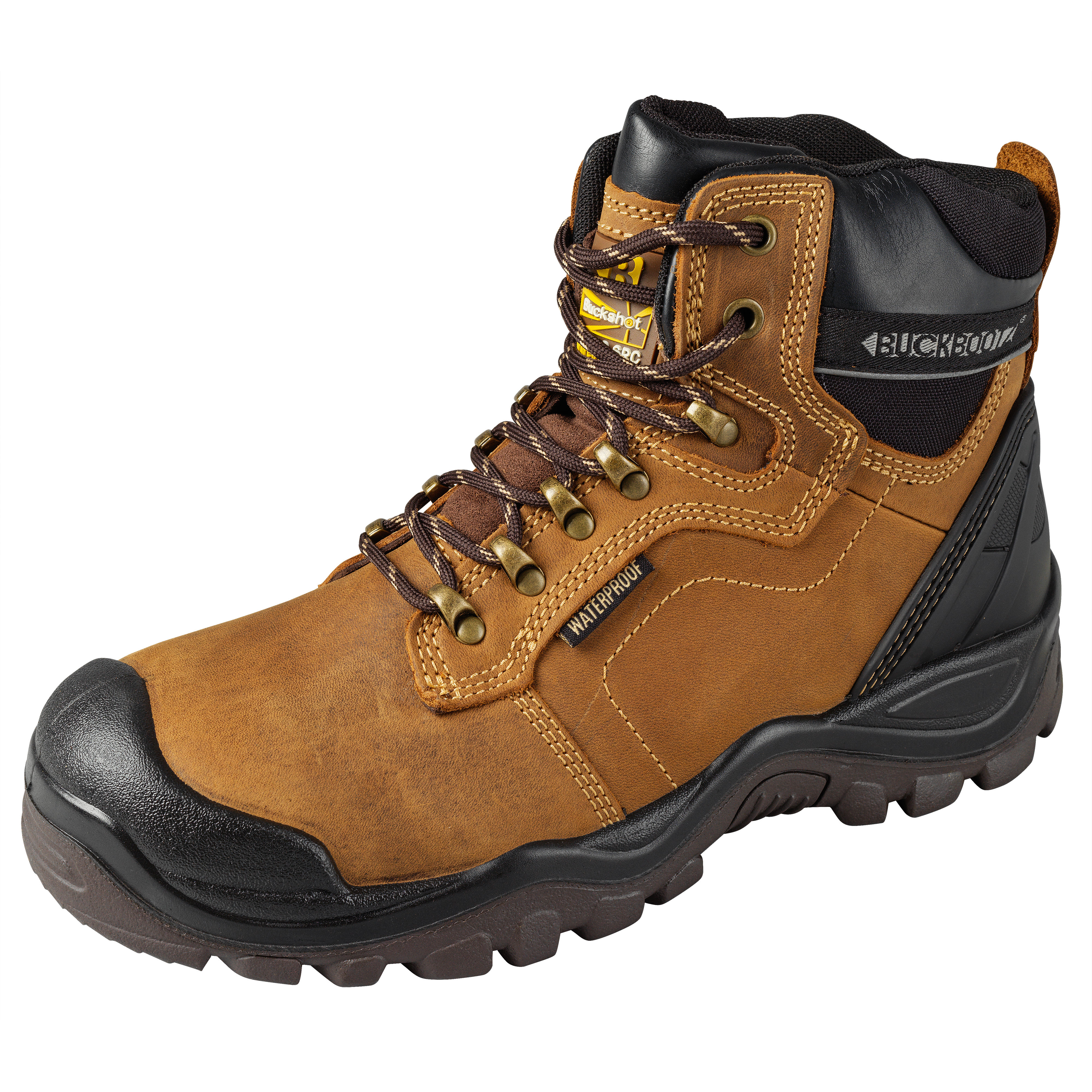 Buckler Waterproof Anti-Scuff Safety Work Boots Dark Brown - BSH009BR