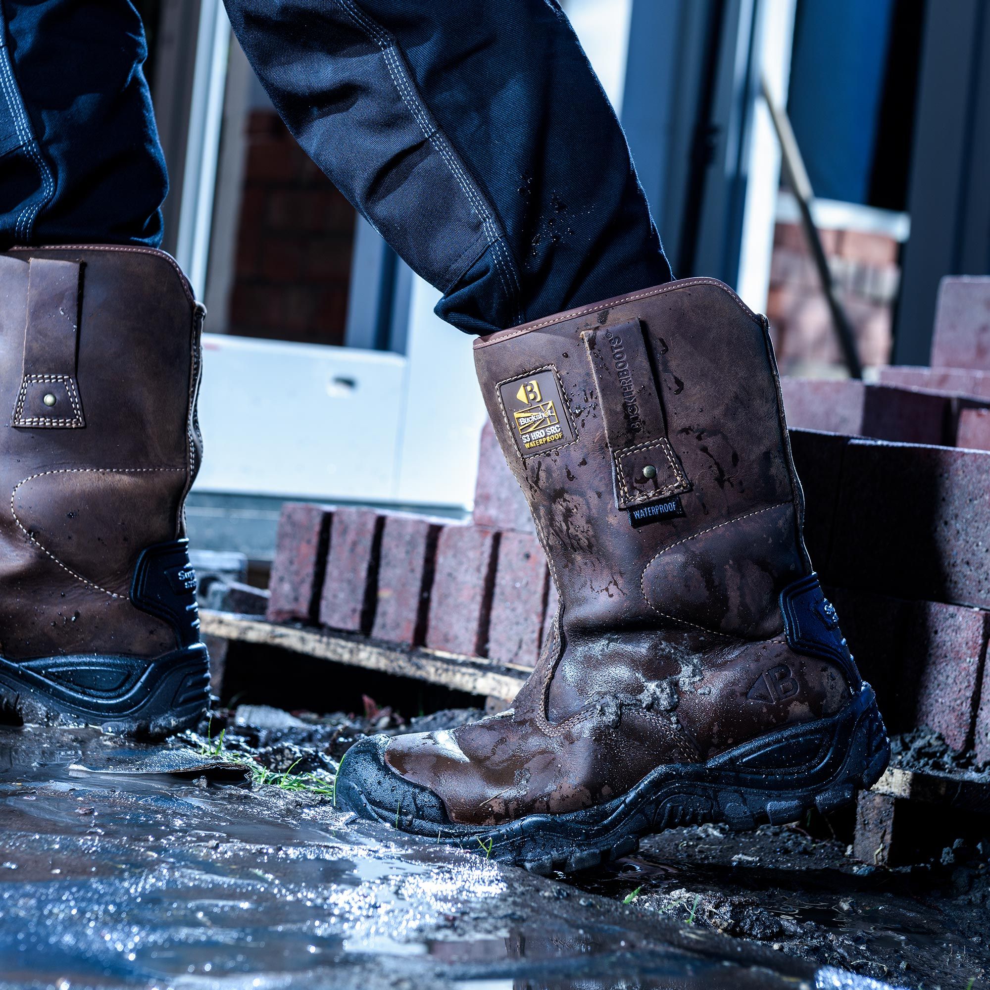 Buckler Buckshot Waterproof Safety Rigger Boots Brown BSH010BR