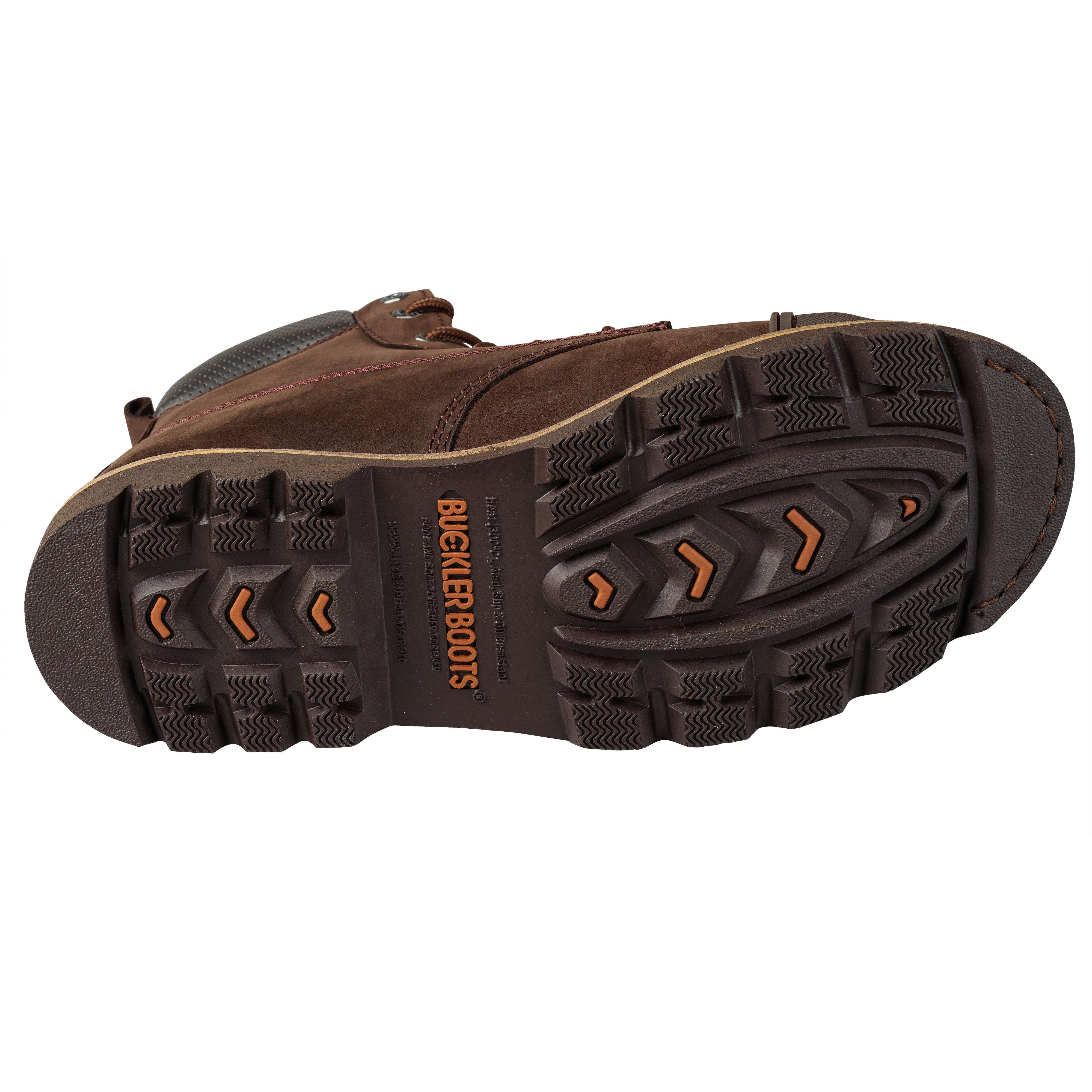 Buckler Chocolate Oil Leather Safety Lace Work Boots (Brown) B301SM