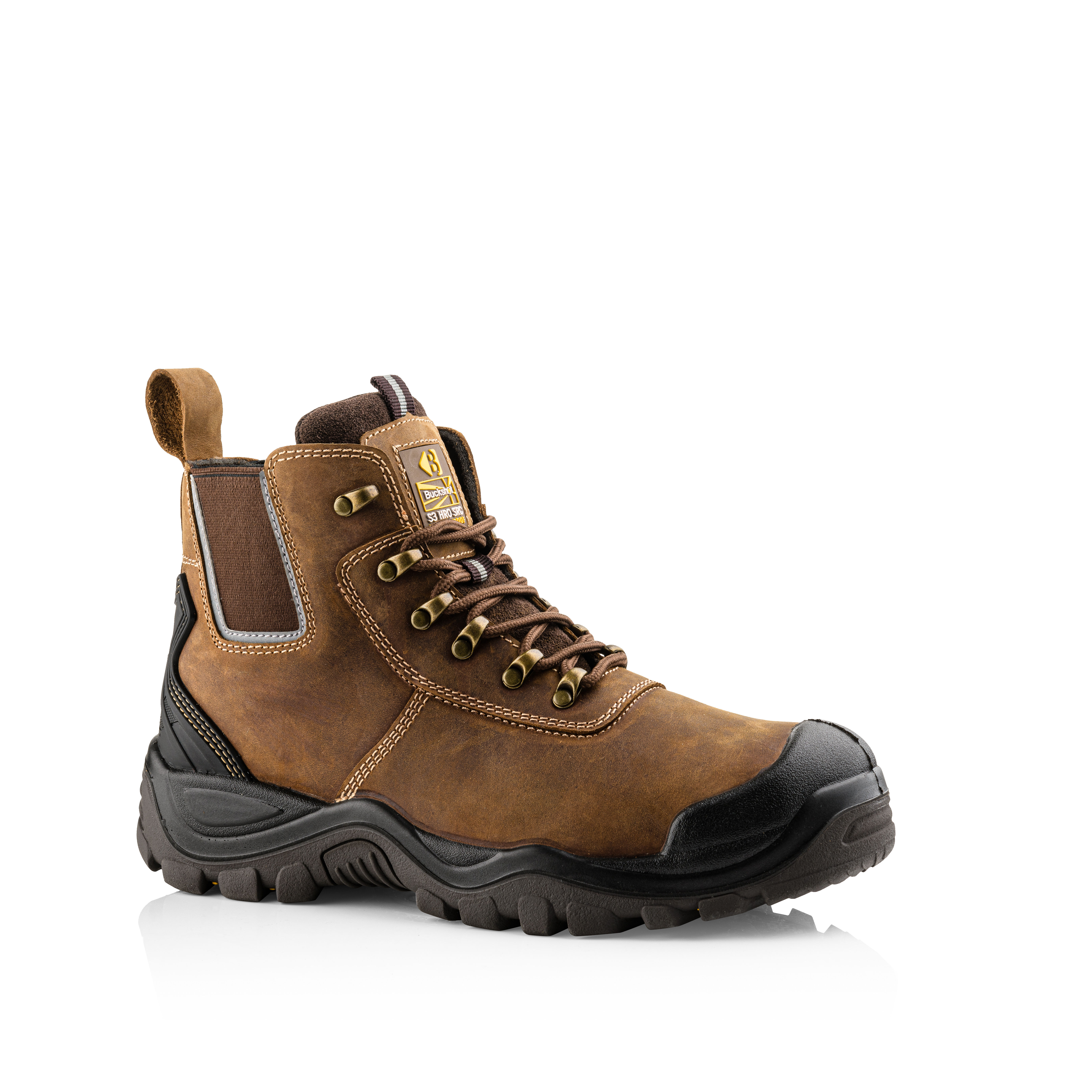 Buckler S3 Waterproof Safety Lace/Dealer Work Boots Brown - BHYB2BR