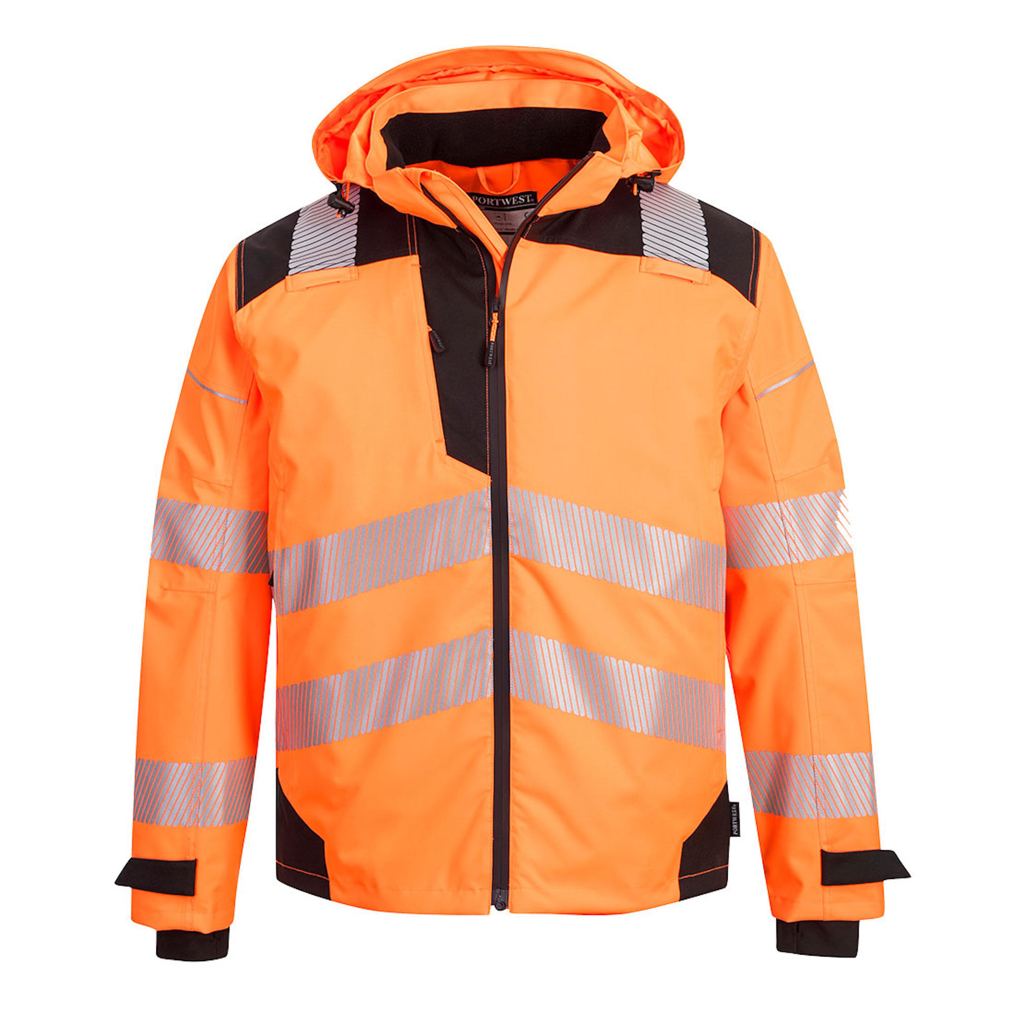 Portwest Hi-Vis Waterproof Jacket Orange/Black