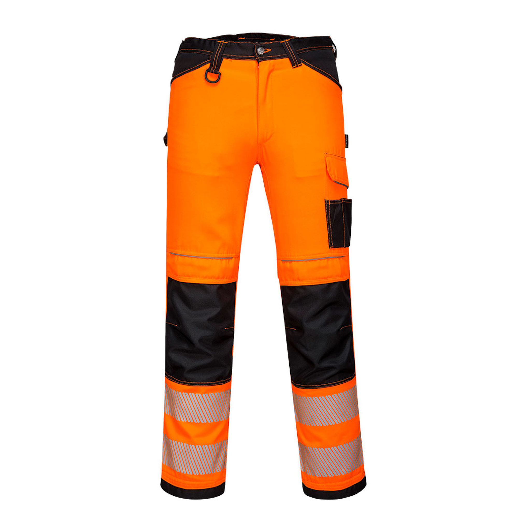 Portwest Hi-Vis Work Trousers Orange/Black