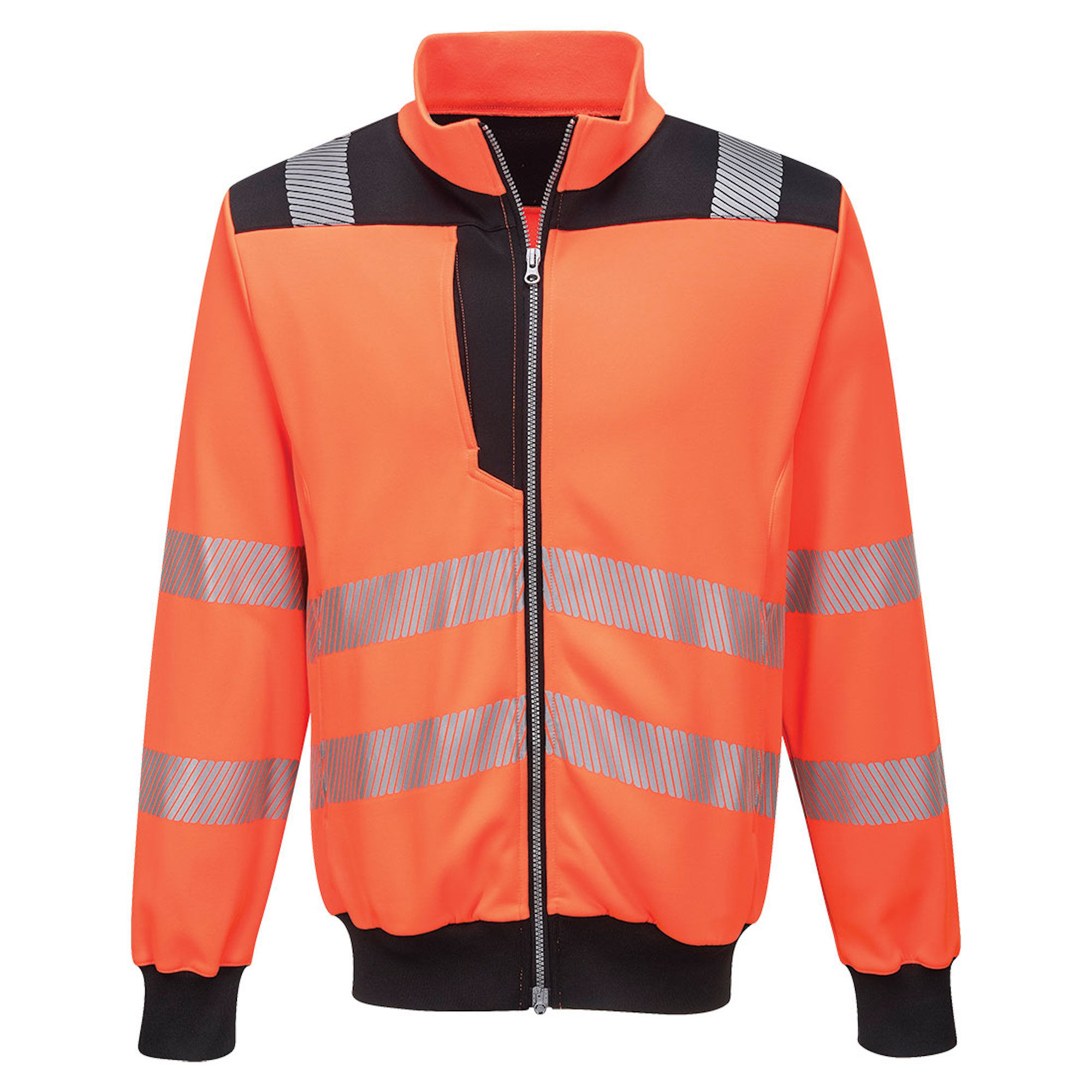 Portwest Hi-Vis Jumper With Zip Orange/Black