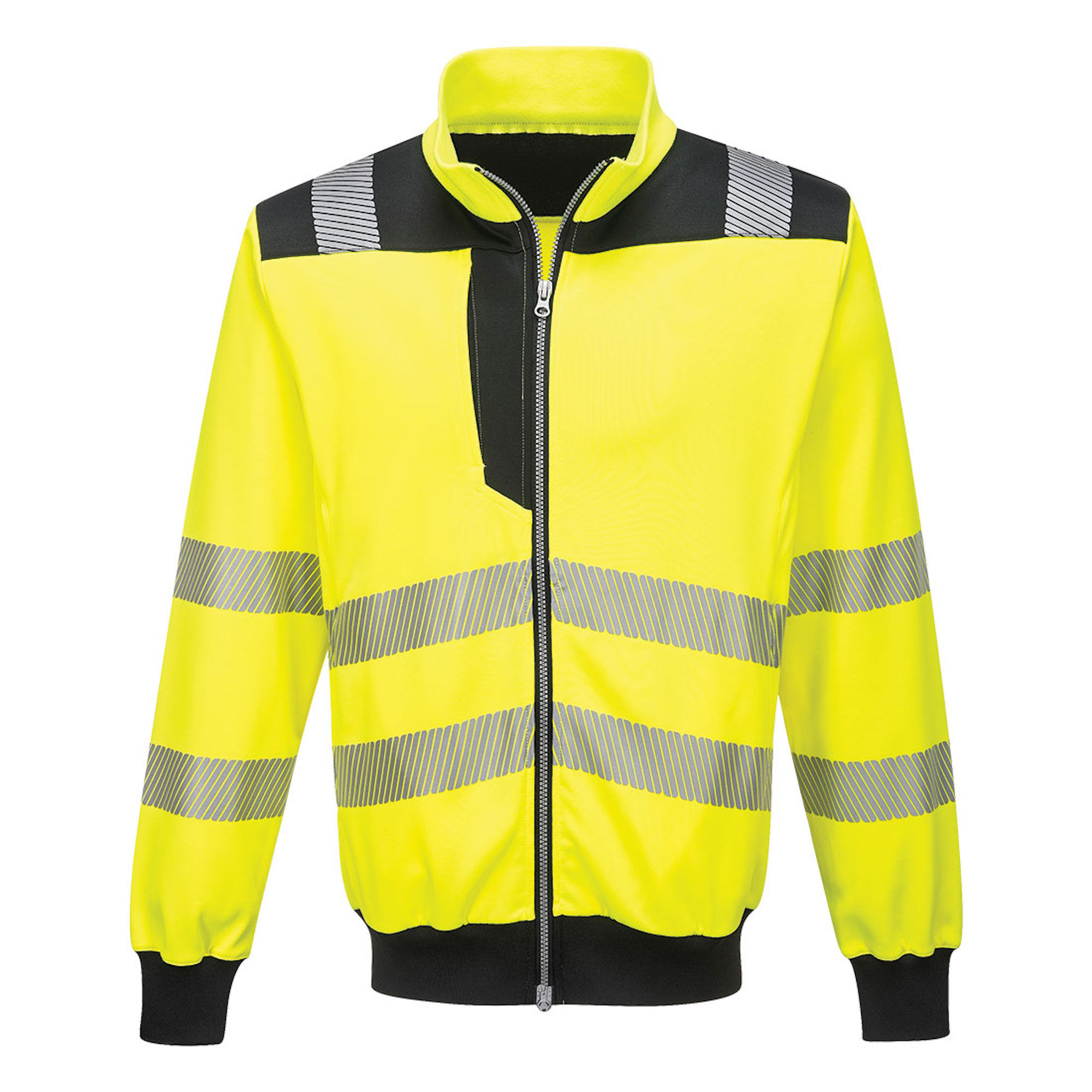 Portwest Hi-Vis Jumper With Zip Yellow/Black