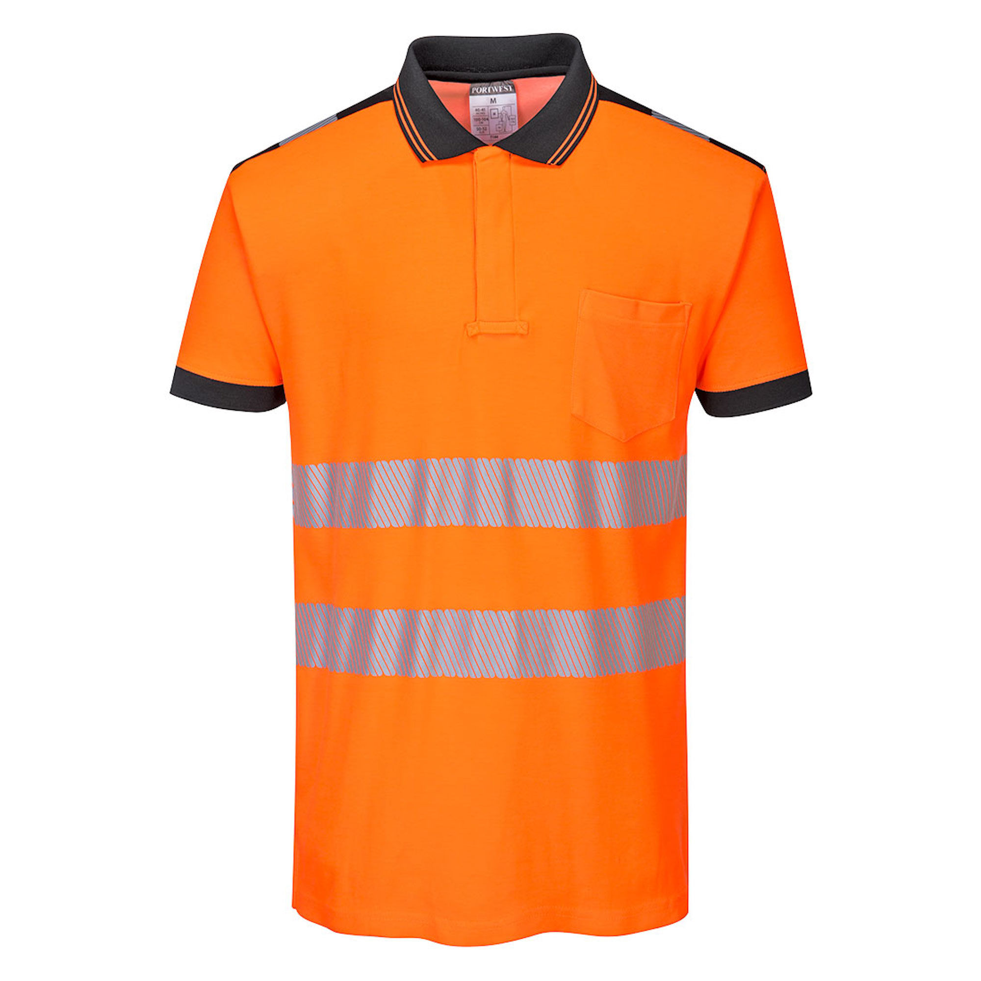 Portwest Hi-Vis Polo Shirt Orange/Black