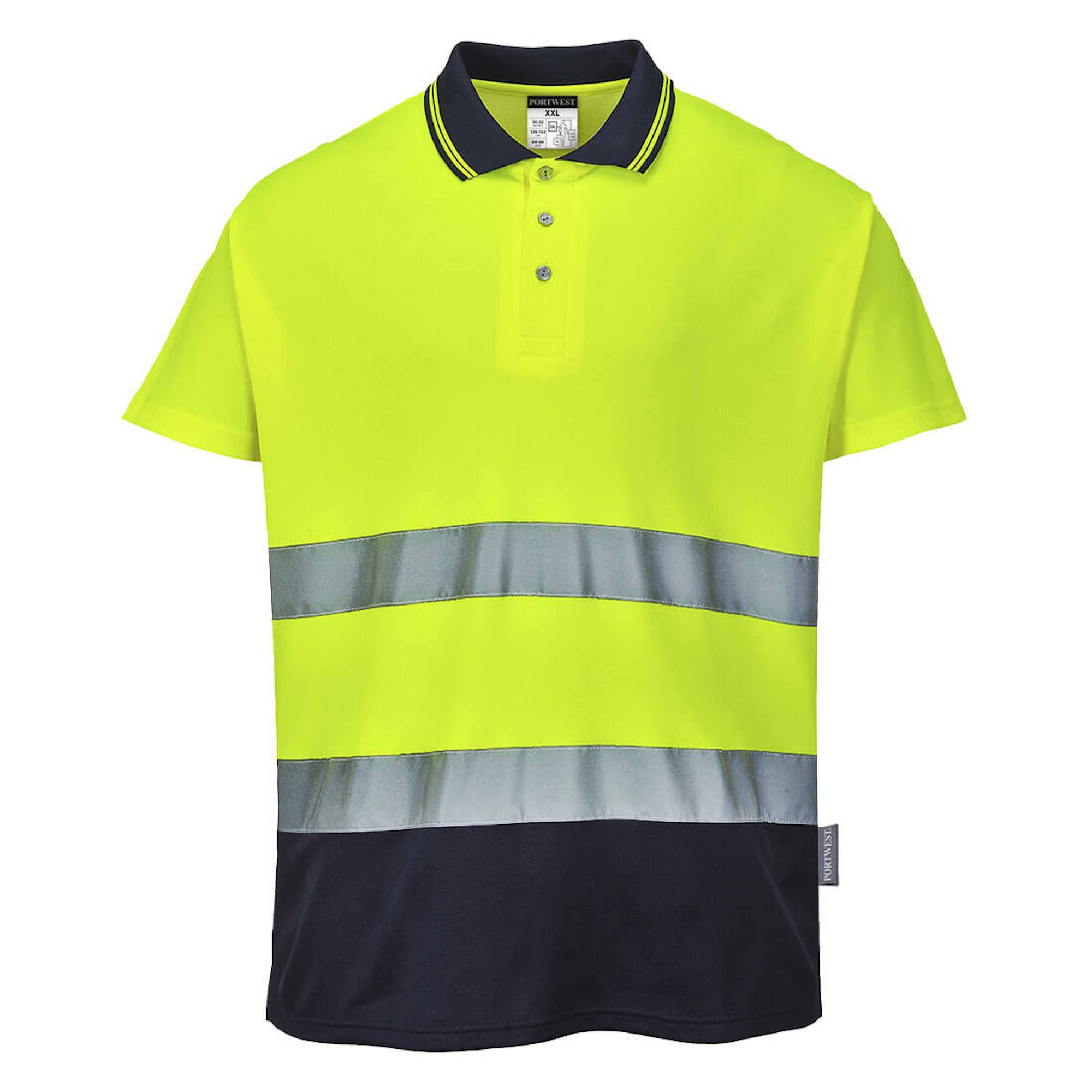 Portwest Hi-Vis Polo Shirt Yellow/Navy
