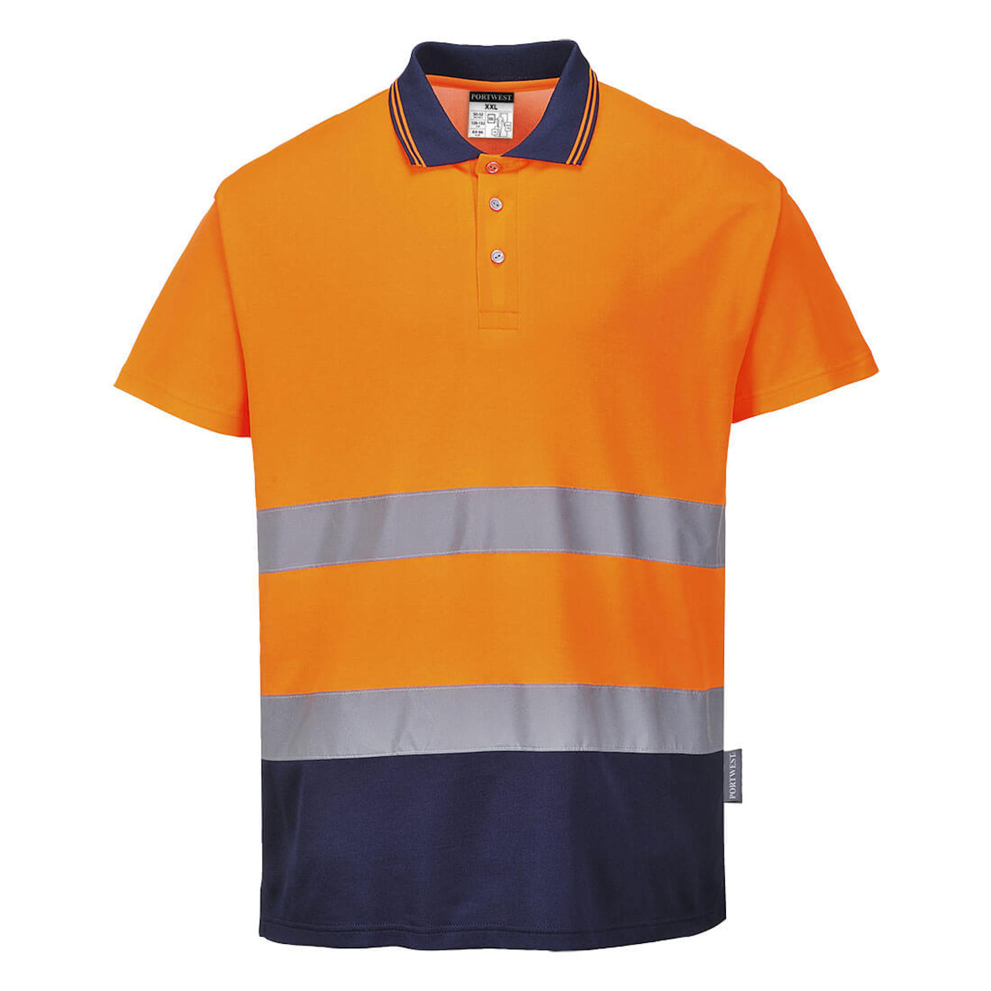 Portwest Hi-Vis Polo Shirt Orange/Navy