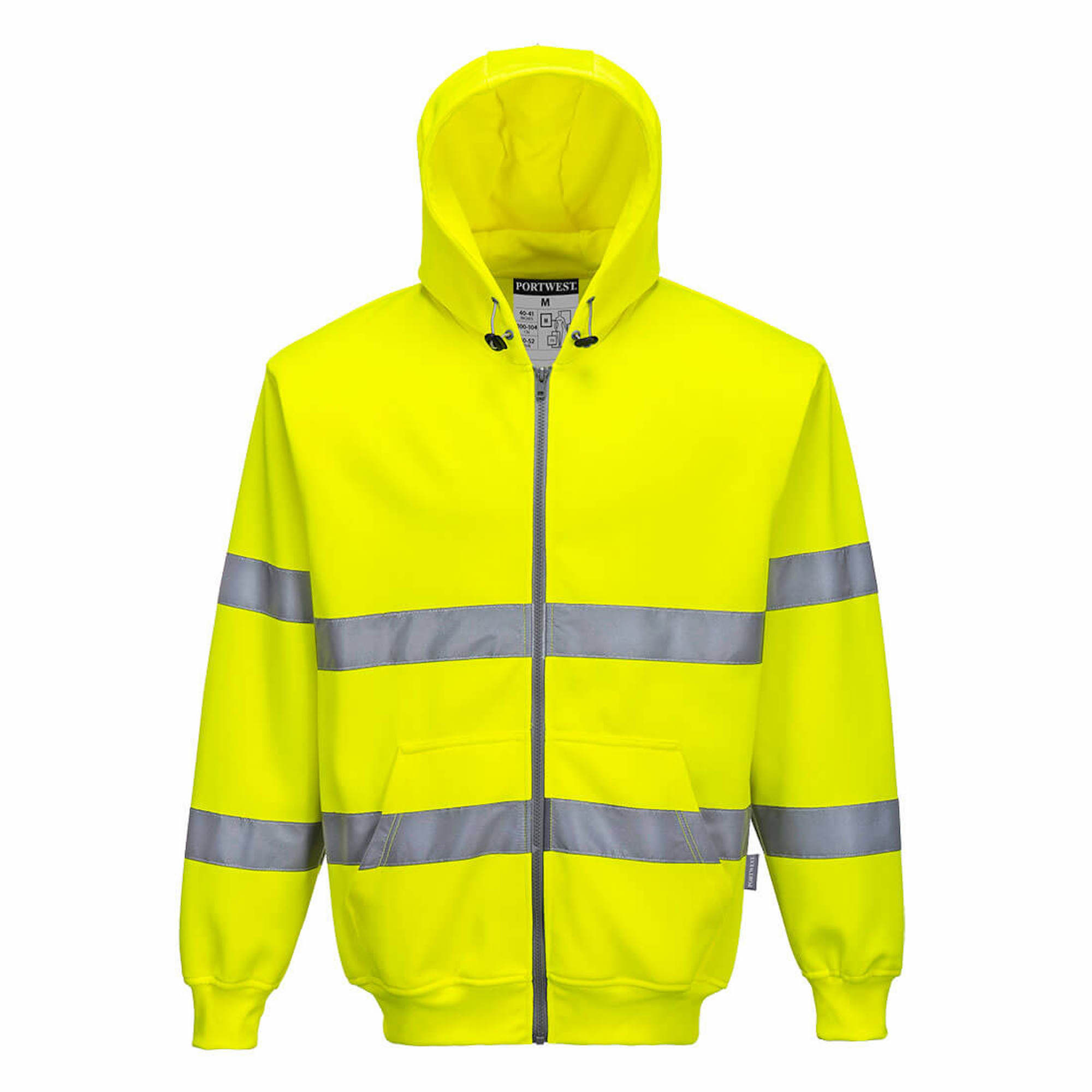 Portwest Hi-Vis Zip Up Hoodie Yellow